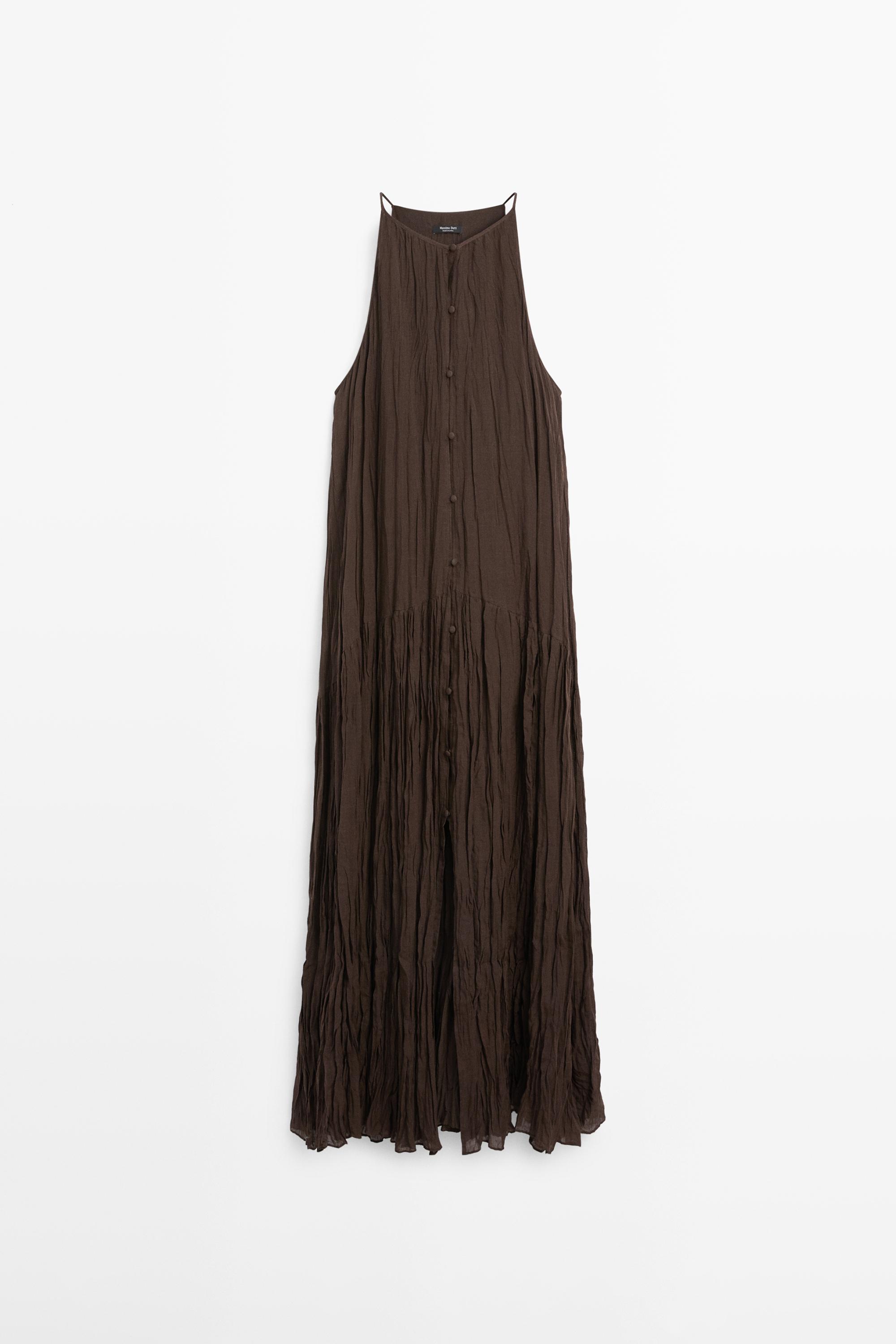 Flowing midi dress with button details