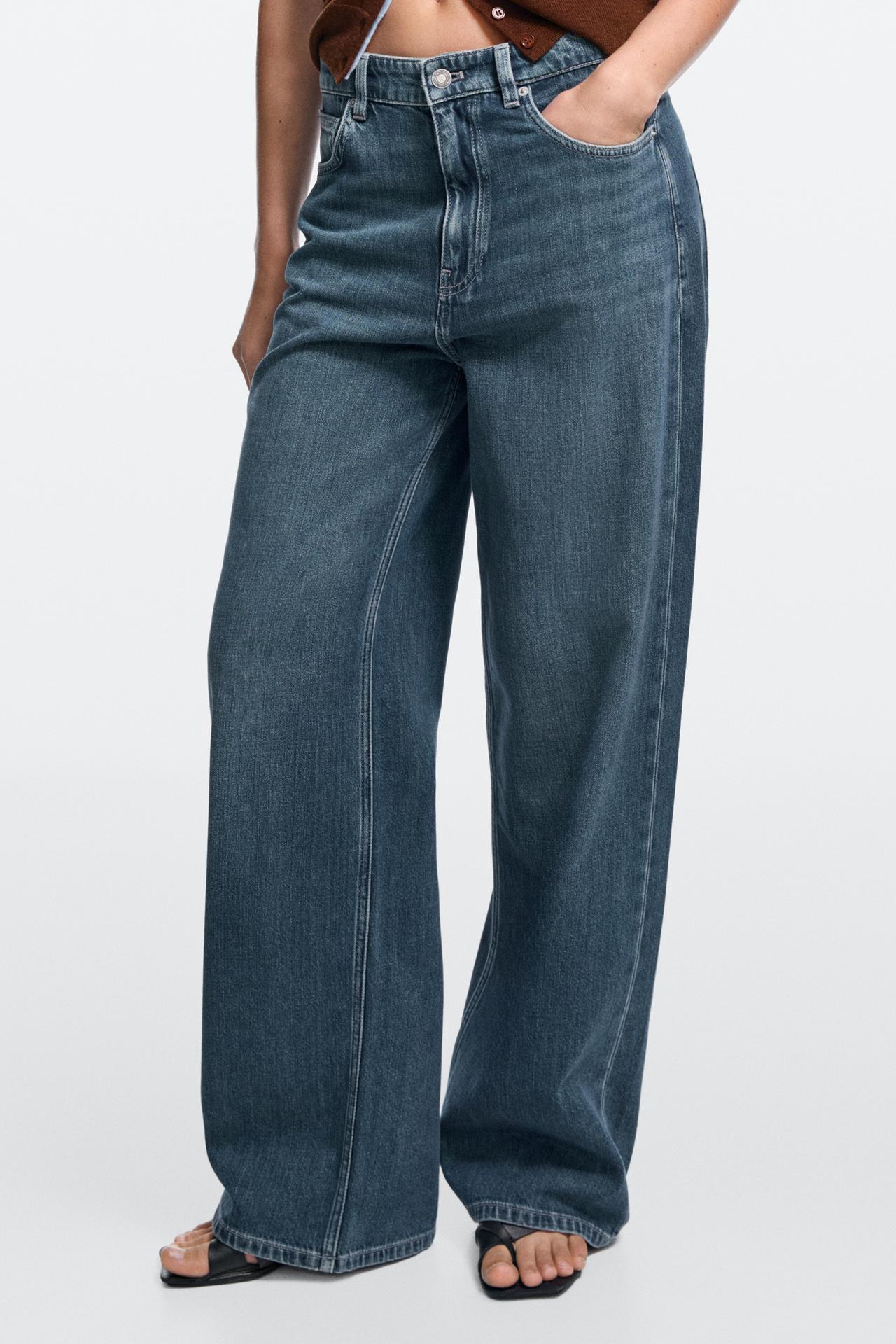 Relaxed wide-leg jeans — MEDIUM BLUE