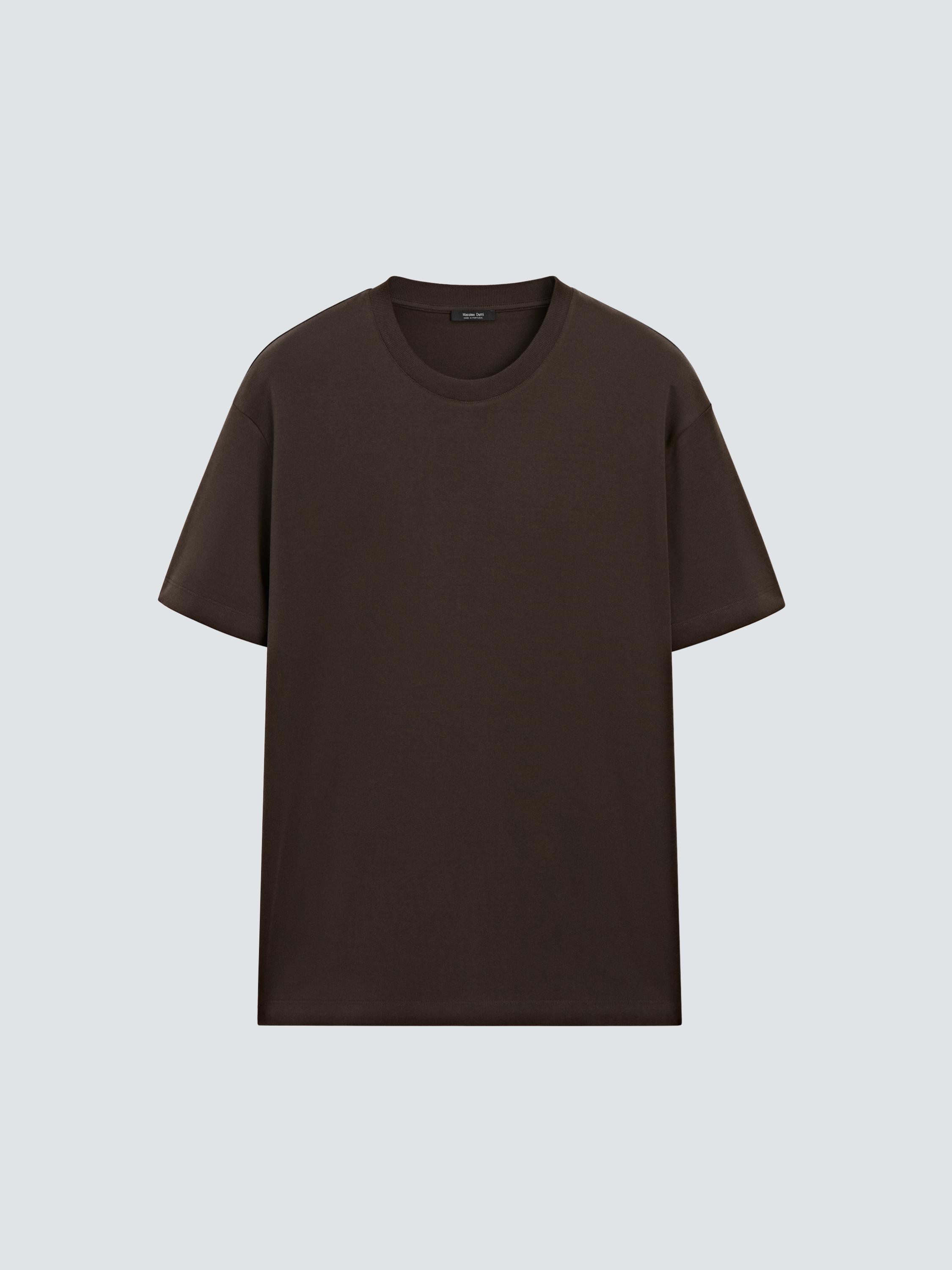 Short sleeve cotton and silk T-shirt — CHARCOAL GREY