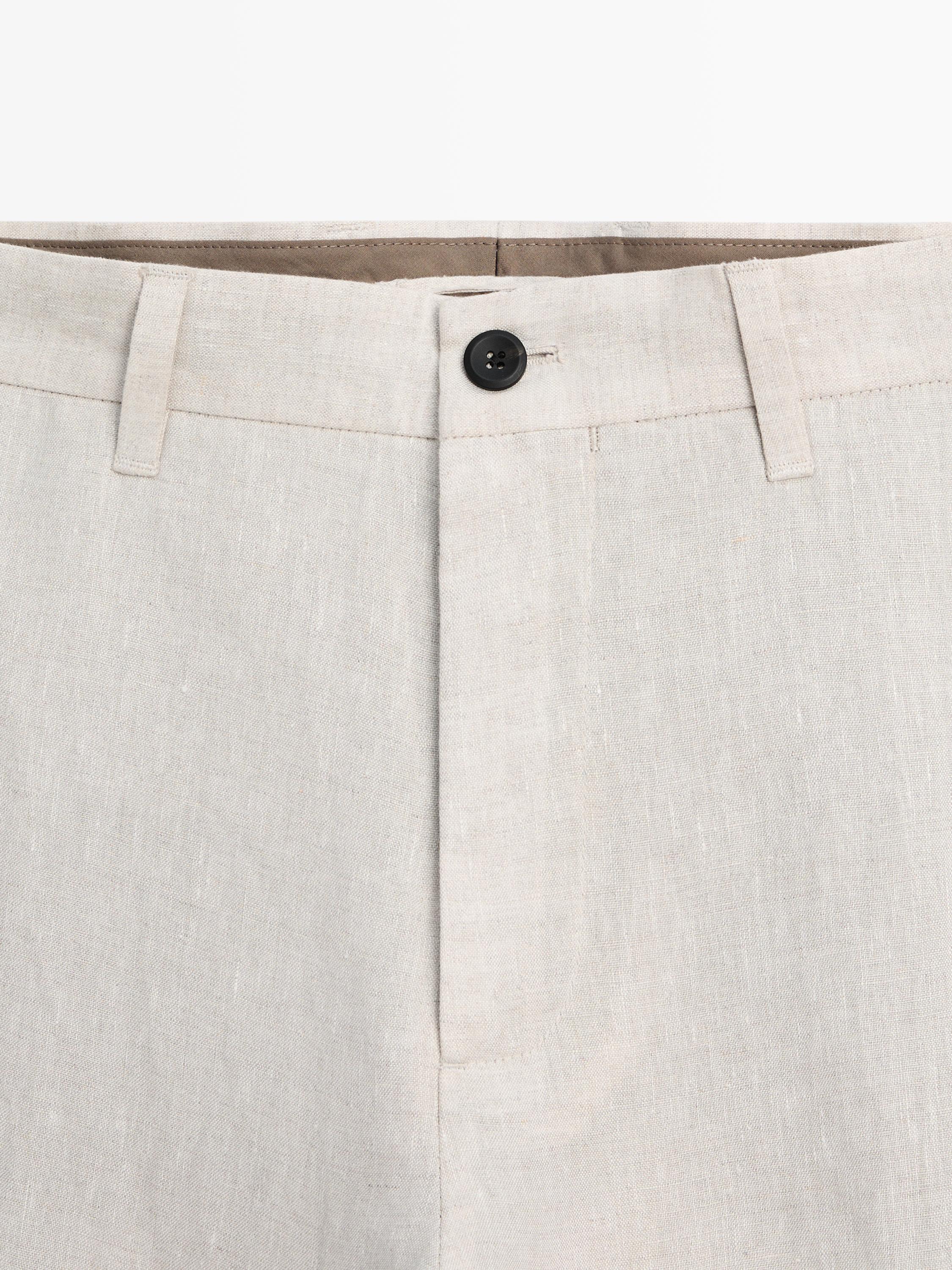 Linen suit trousers — CREAM