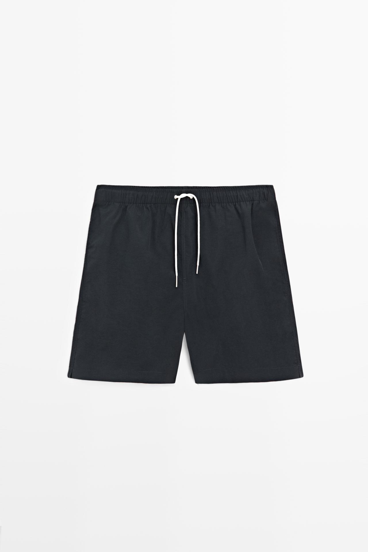 Plain swim trunks — NAVY BLUE