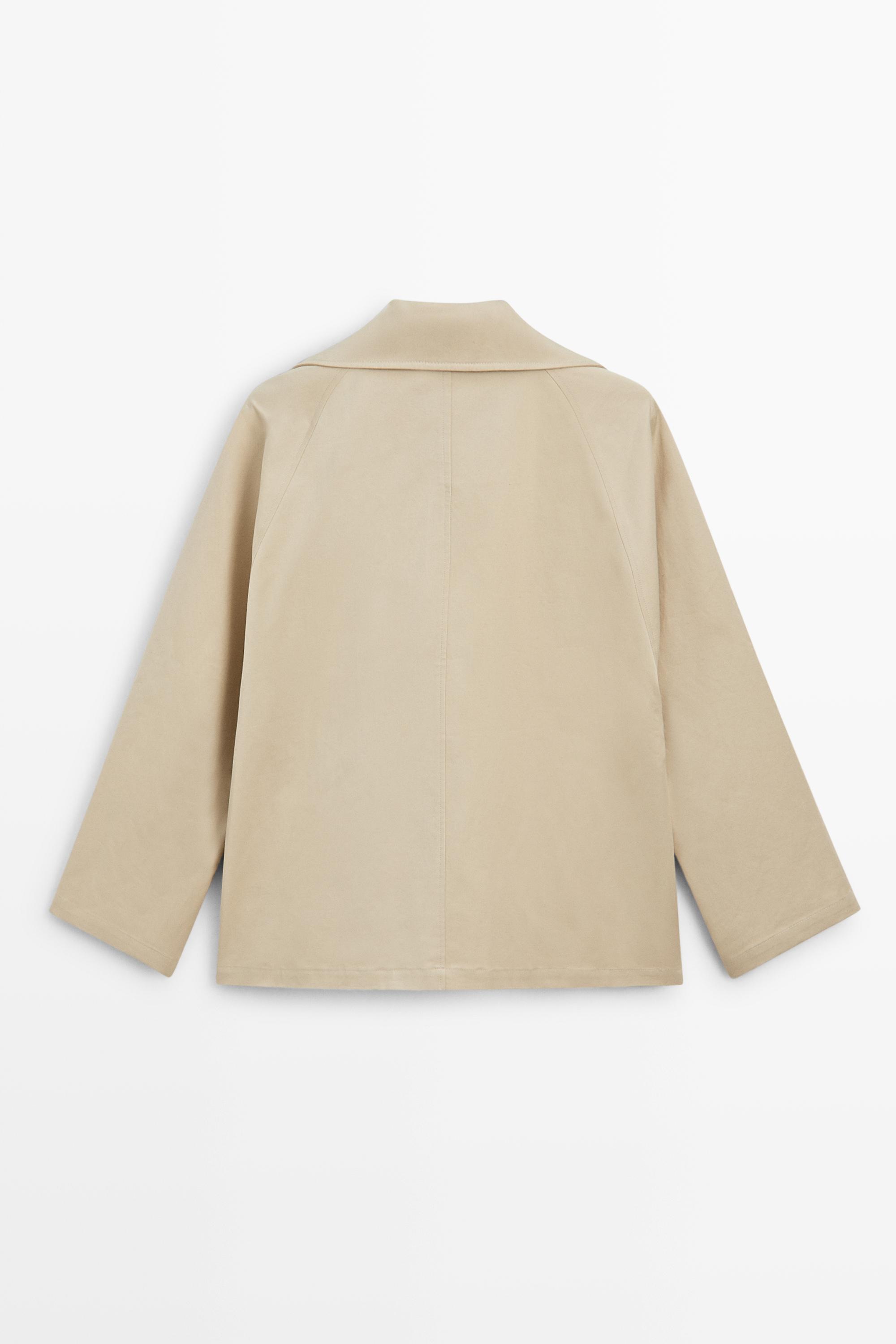 100% cotton cape jacket — BEIGE