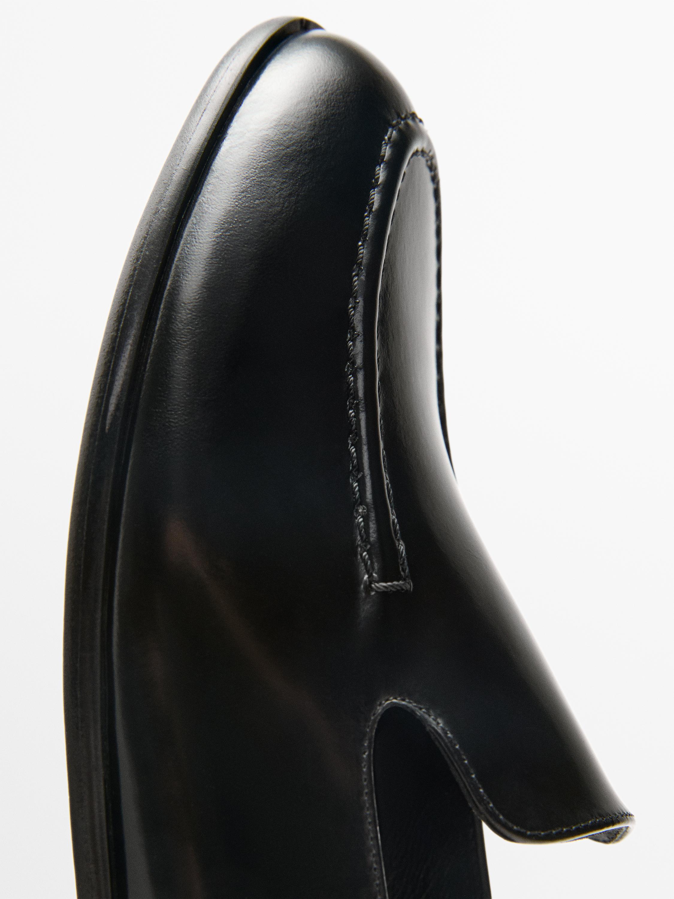 Formal leather loafers — BLACK