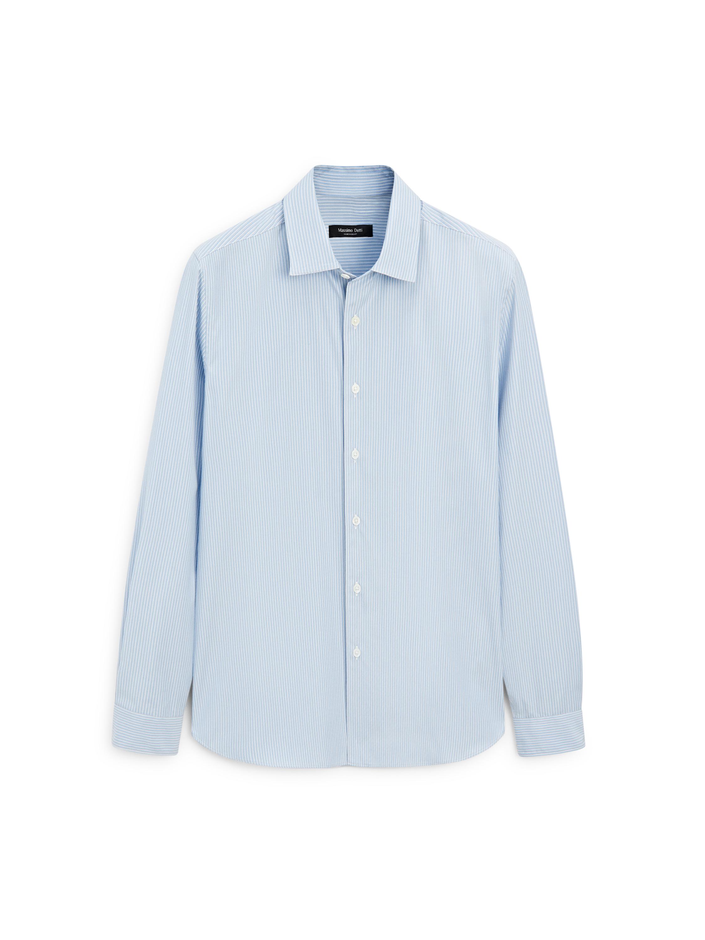 100% cotton poplin regular fit shirt — SKY BLUE