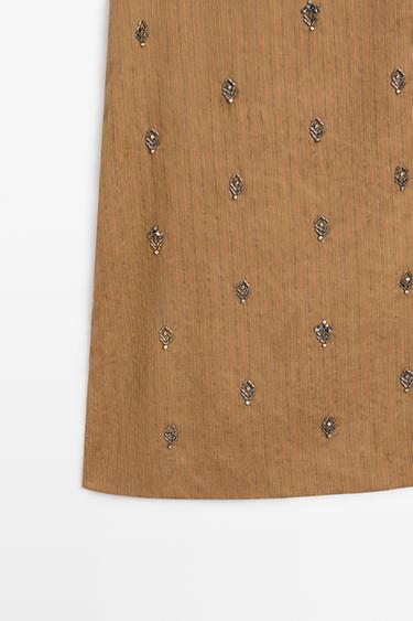 Midi pareo skirt with appliqués — MUSTARD YELLOW 7