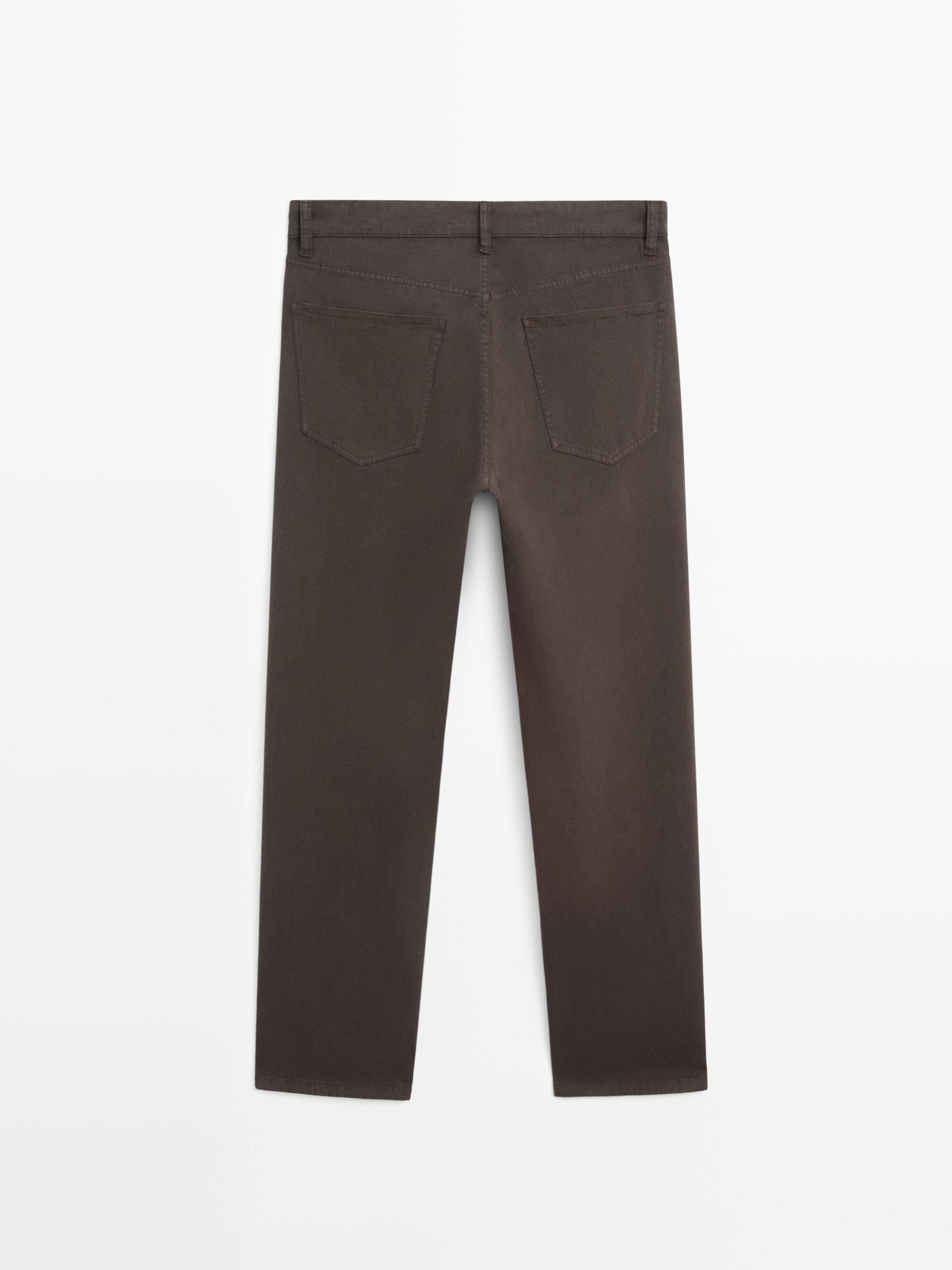 Tapered fit jeans — BROWN