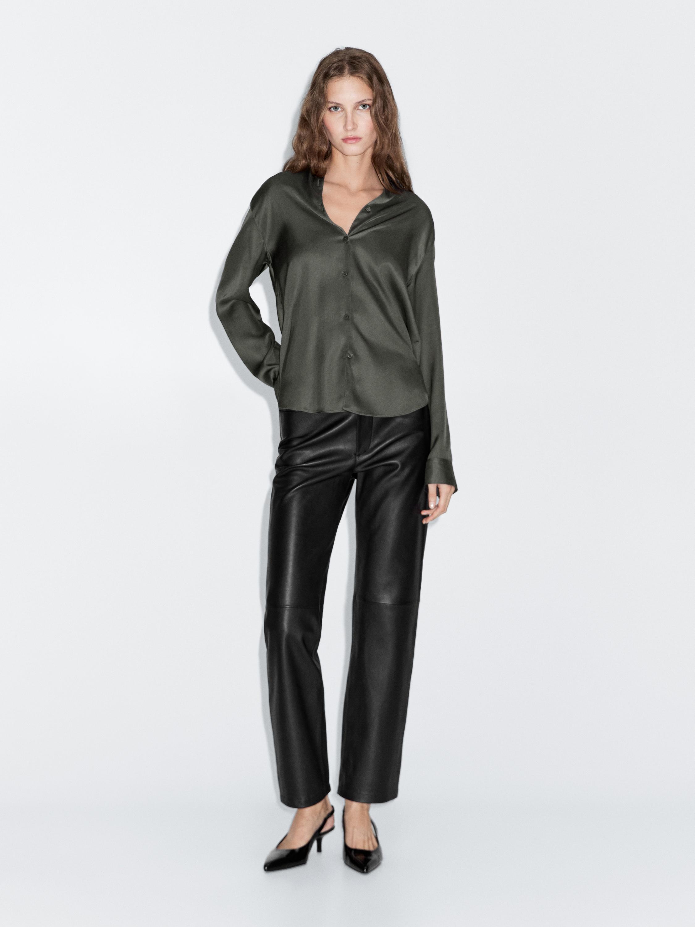 Flowing satin shirt