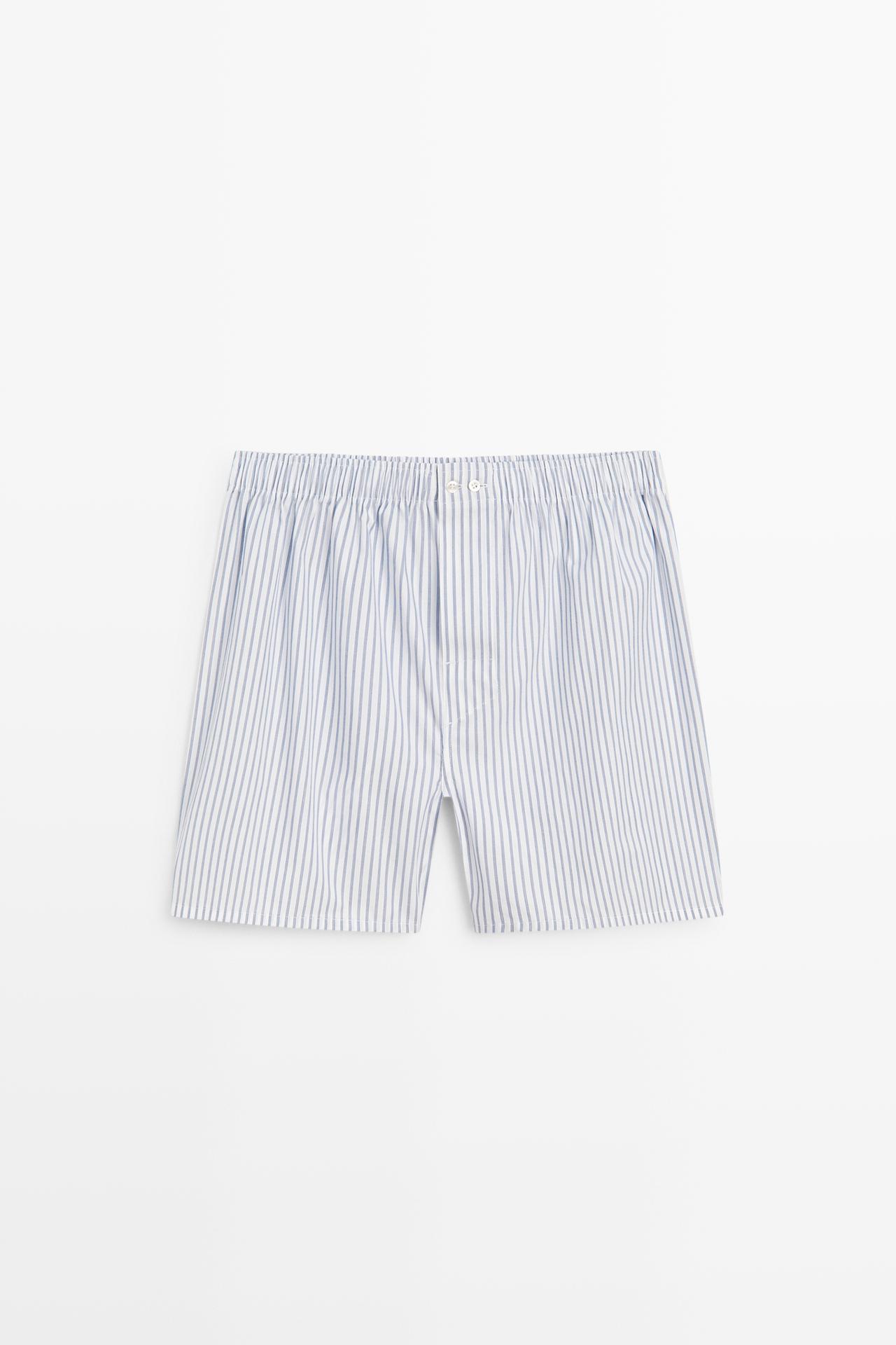 100% cotton striped boxers — WHITE