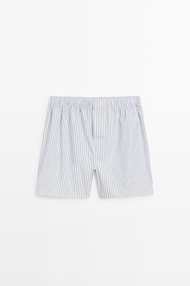100% cotton striped boxers — WHITE 1