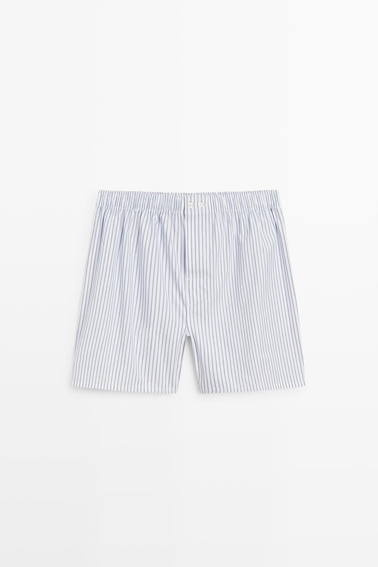 100% cotton striped boxers — WHITE