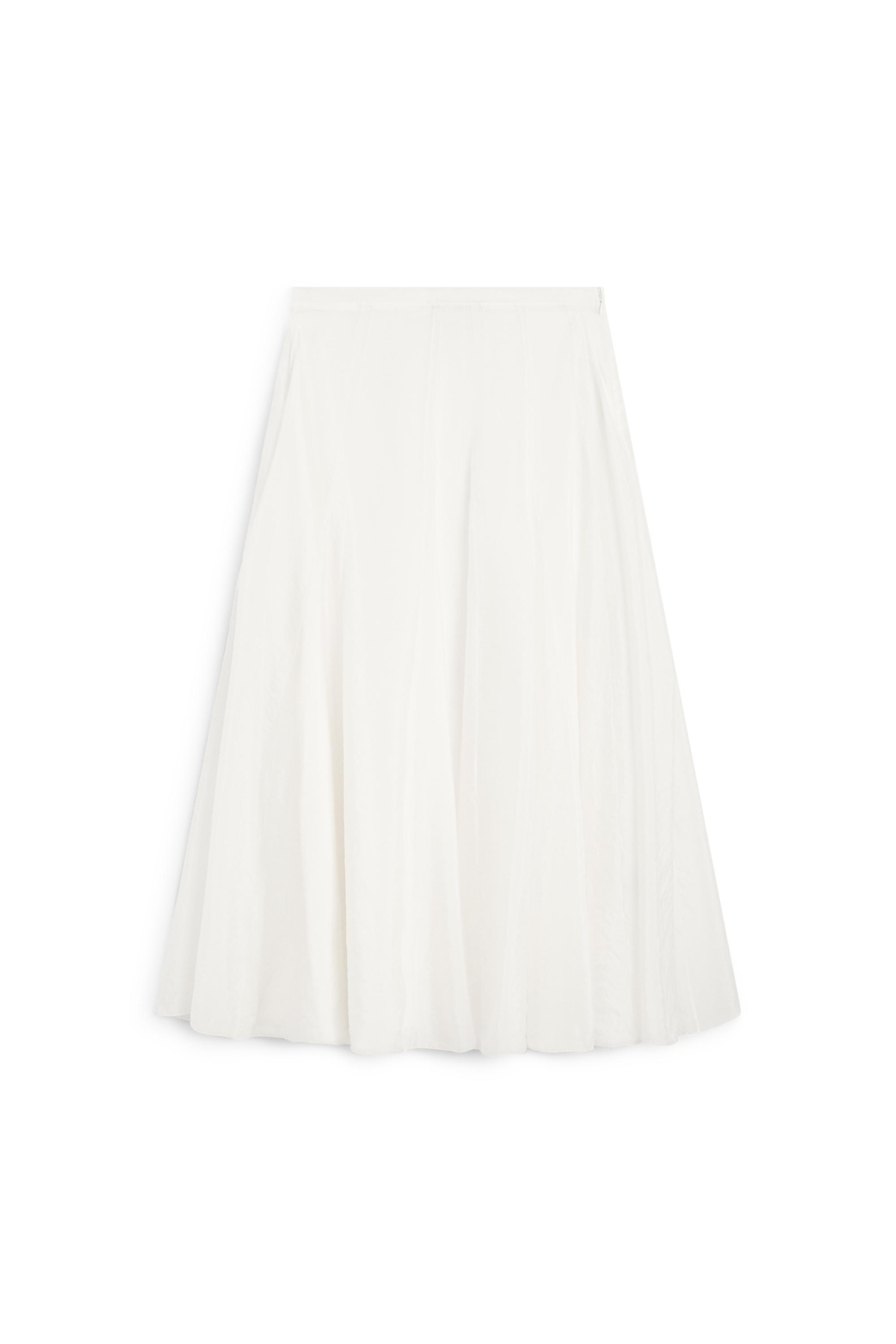 Flowy flared midi skirt — WHITE