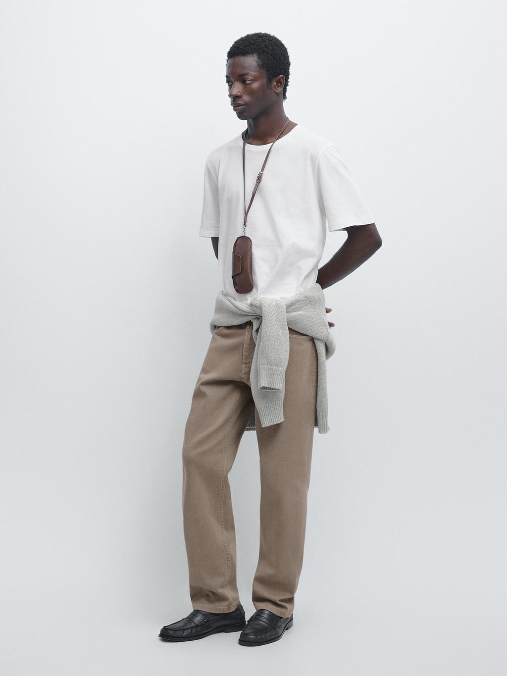 Massimo Dutti Qısaqol kətan və pambıq köynək
