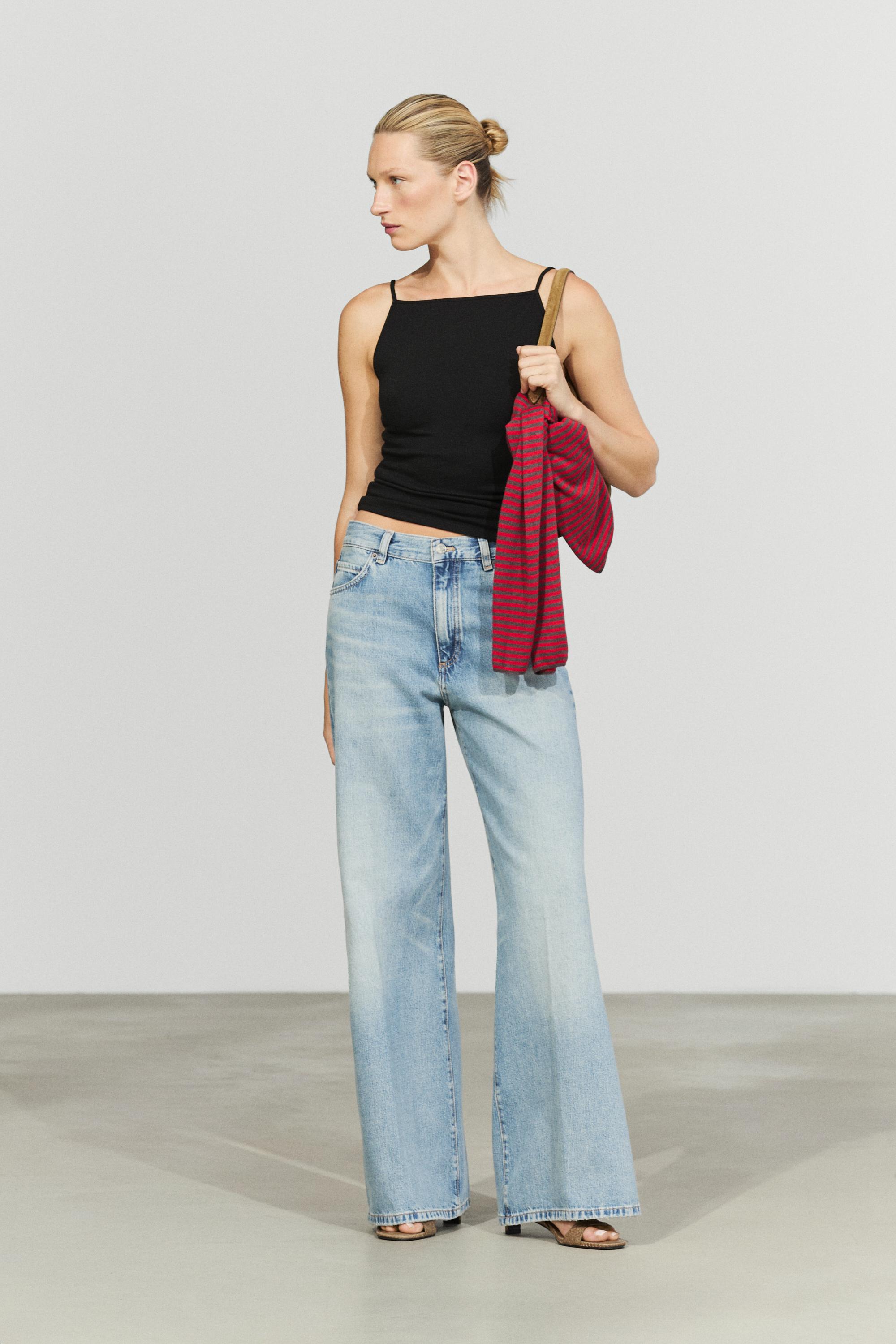 High-waist palazzo jeans — Light Blue