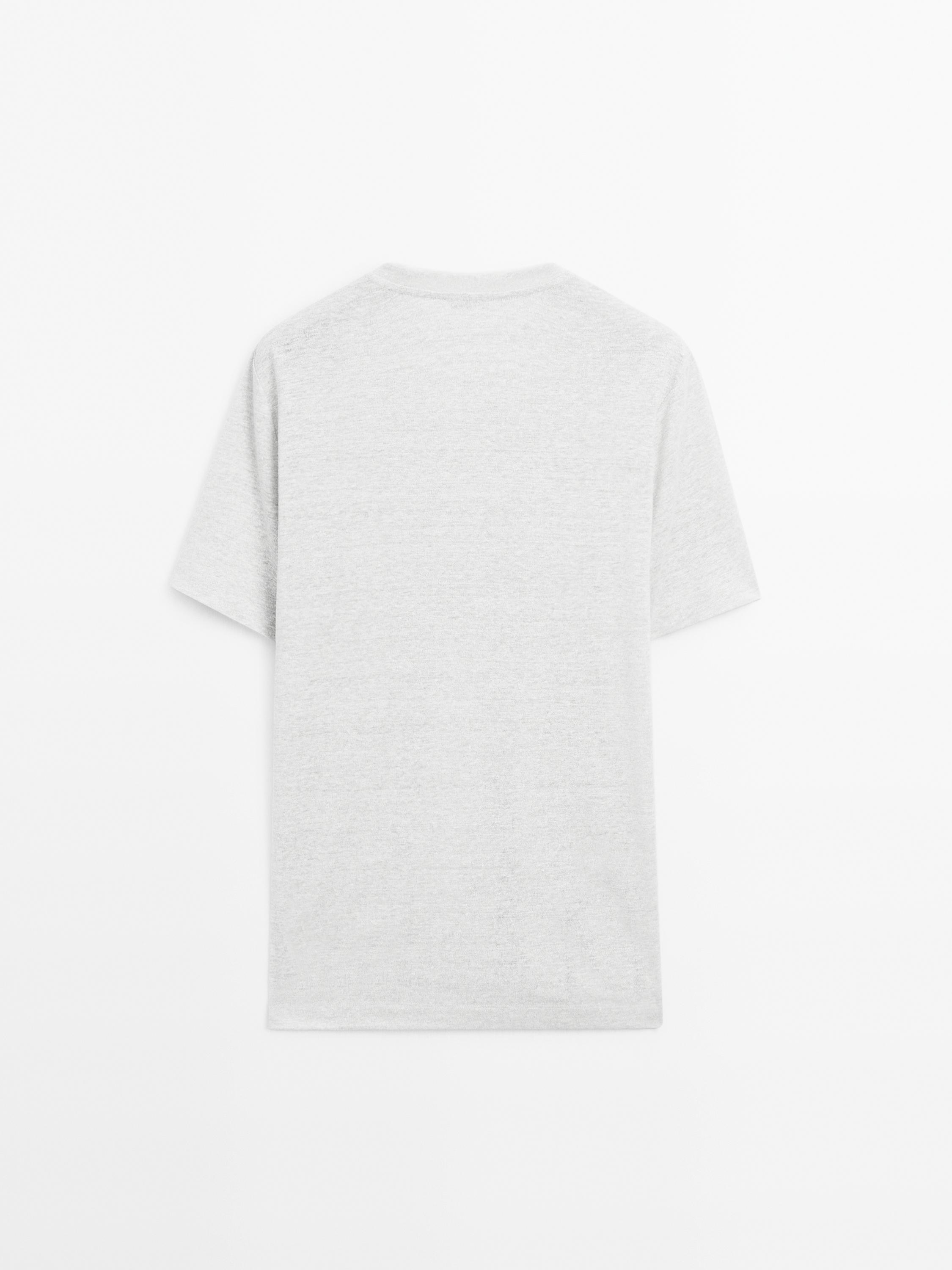 Camiseta punto contraste mezcla lino