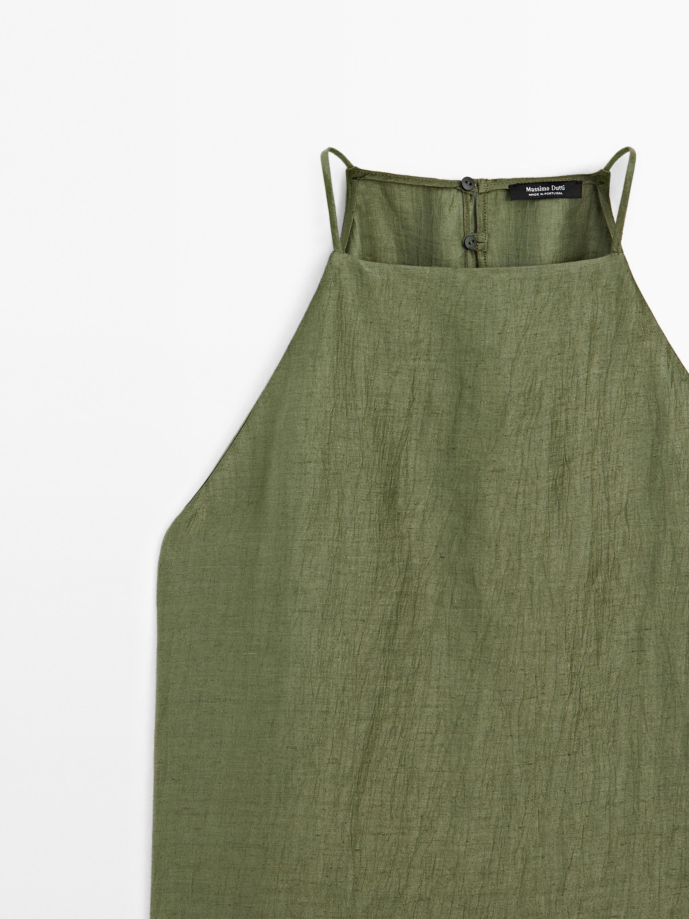 Linen blend halter top
