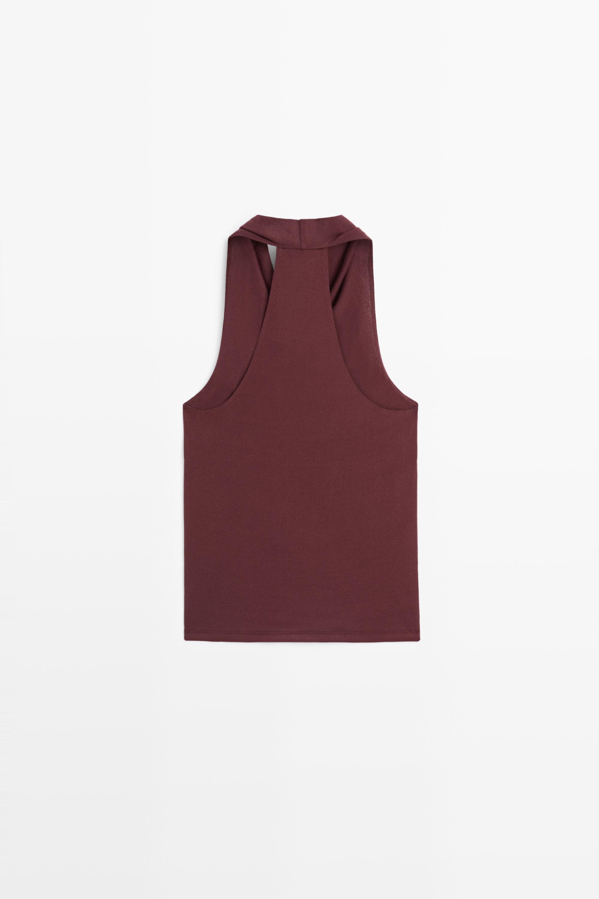 100% cotton draped top — BURGUNDY