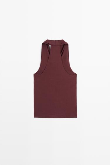 100% cotton draped top — BURGUNDY 6