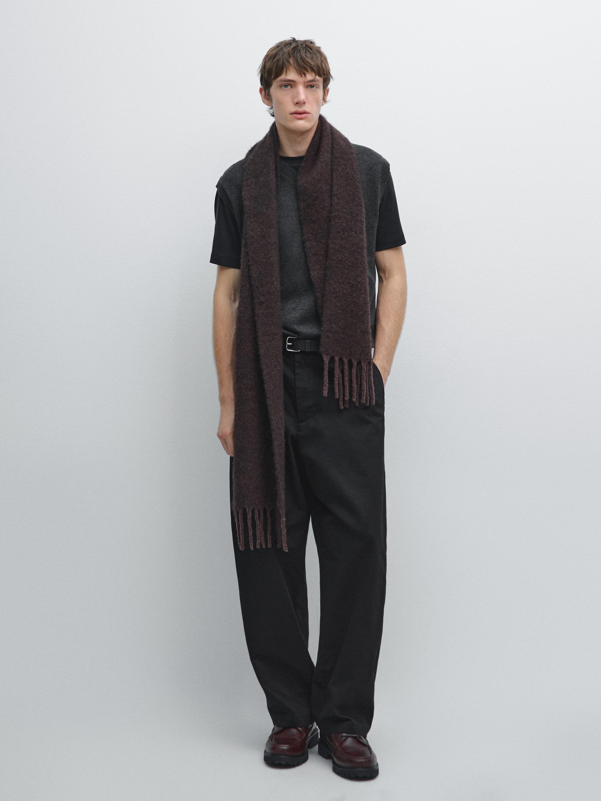 Gilet Con Scollo A V In Misto Lana - Grigio Marengo - L - Massimo Dutti - Maschile