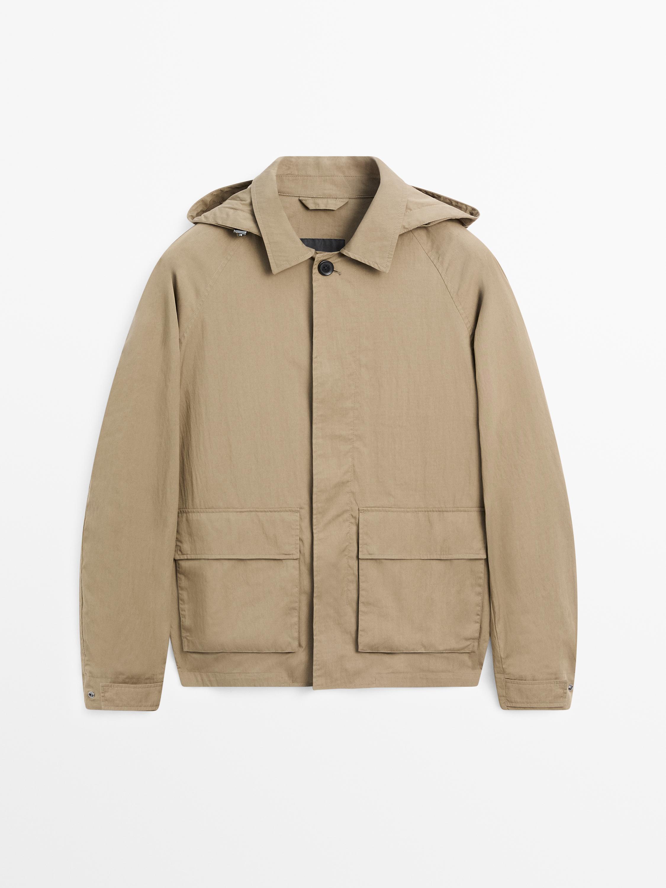 Cotton blend parka with pockets