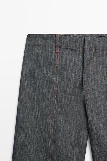 Wide-leg denim effect pants — INDIGO 8