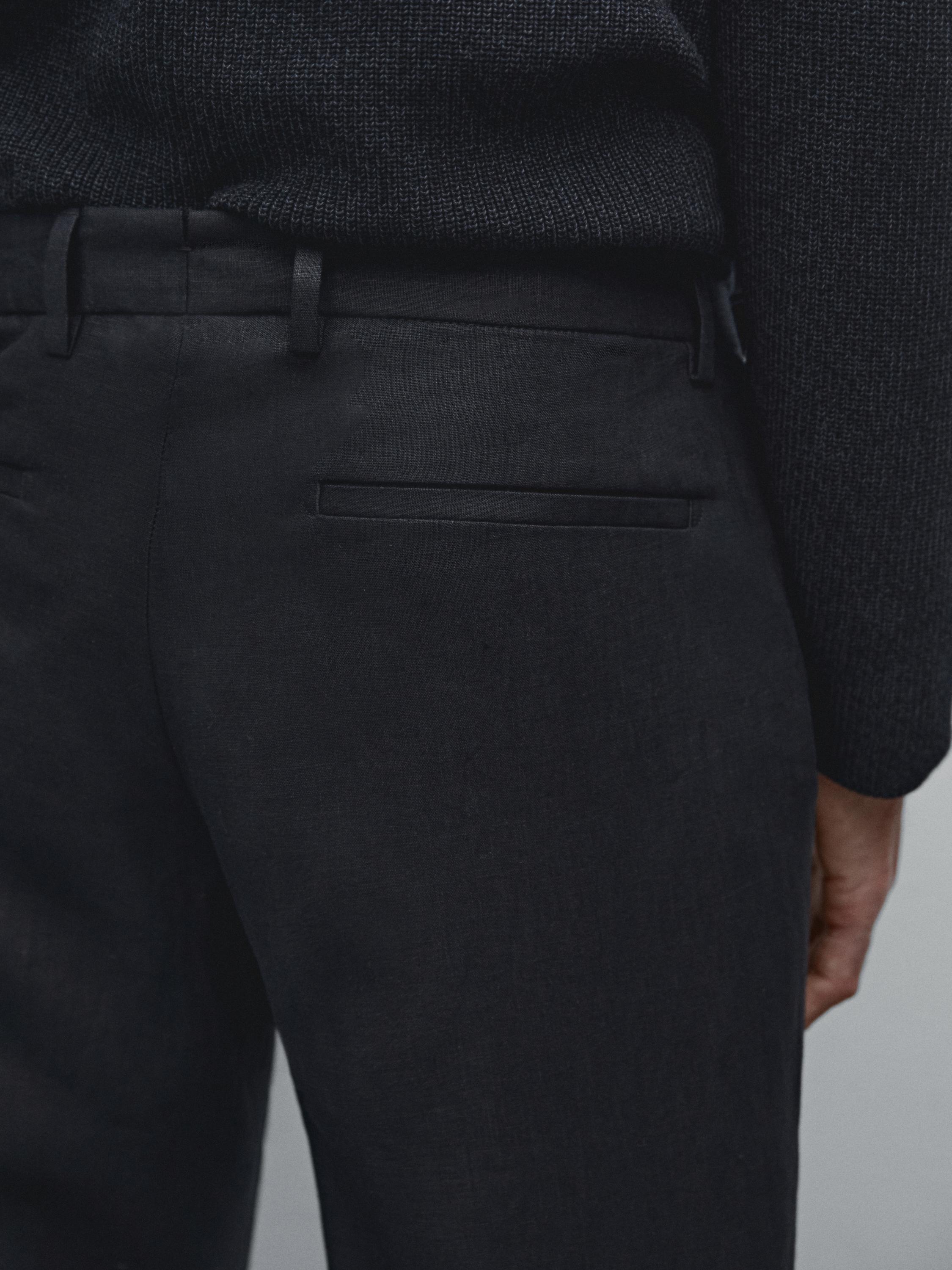 100% linen suit trousers