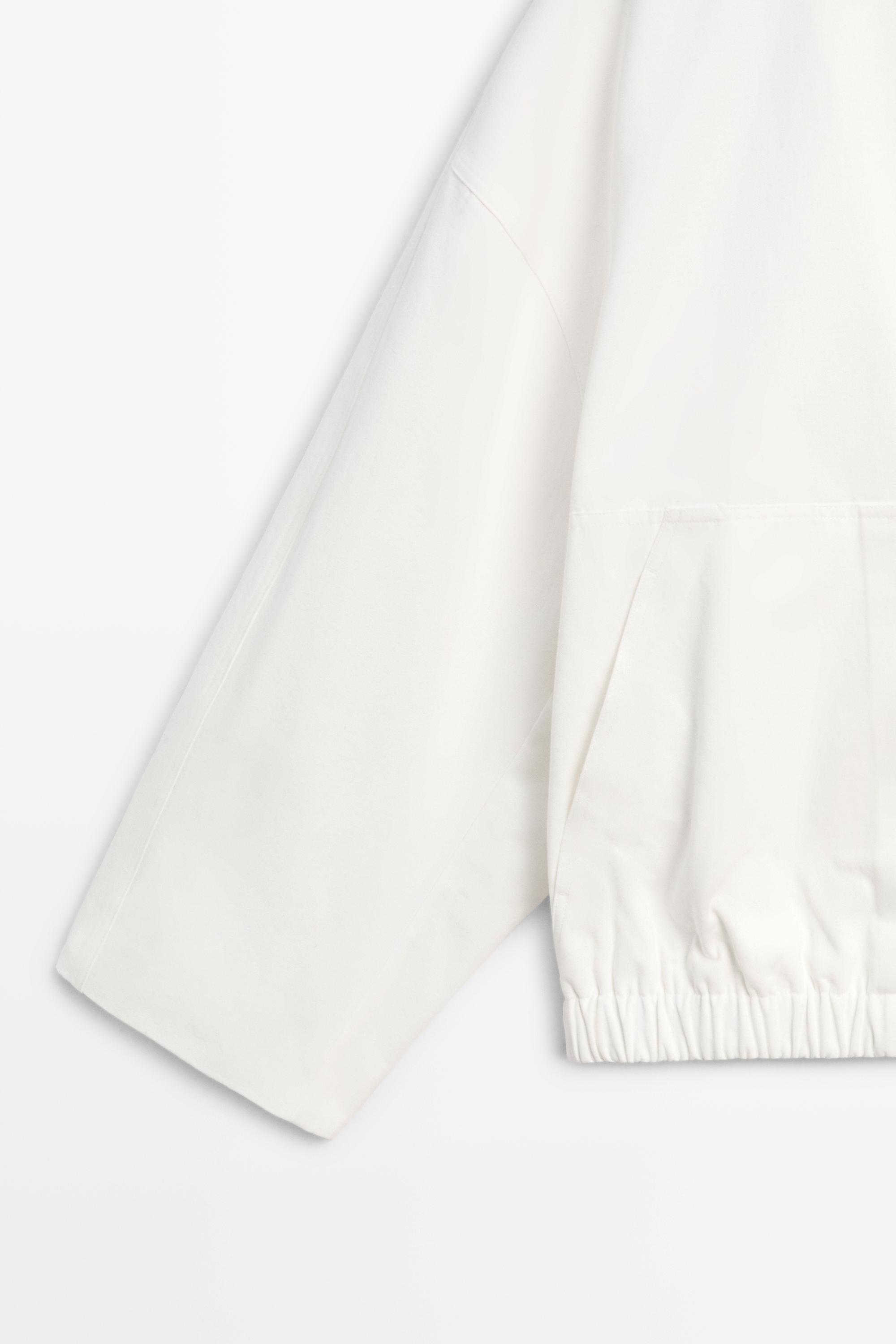 100% Cotton Bomber Jacket — WHITE (alternate view)