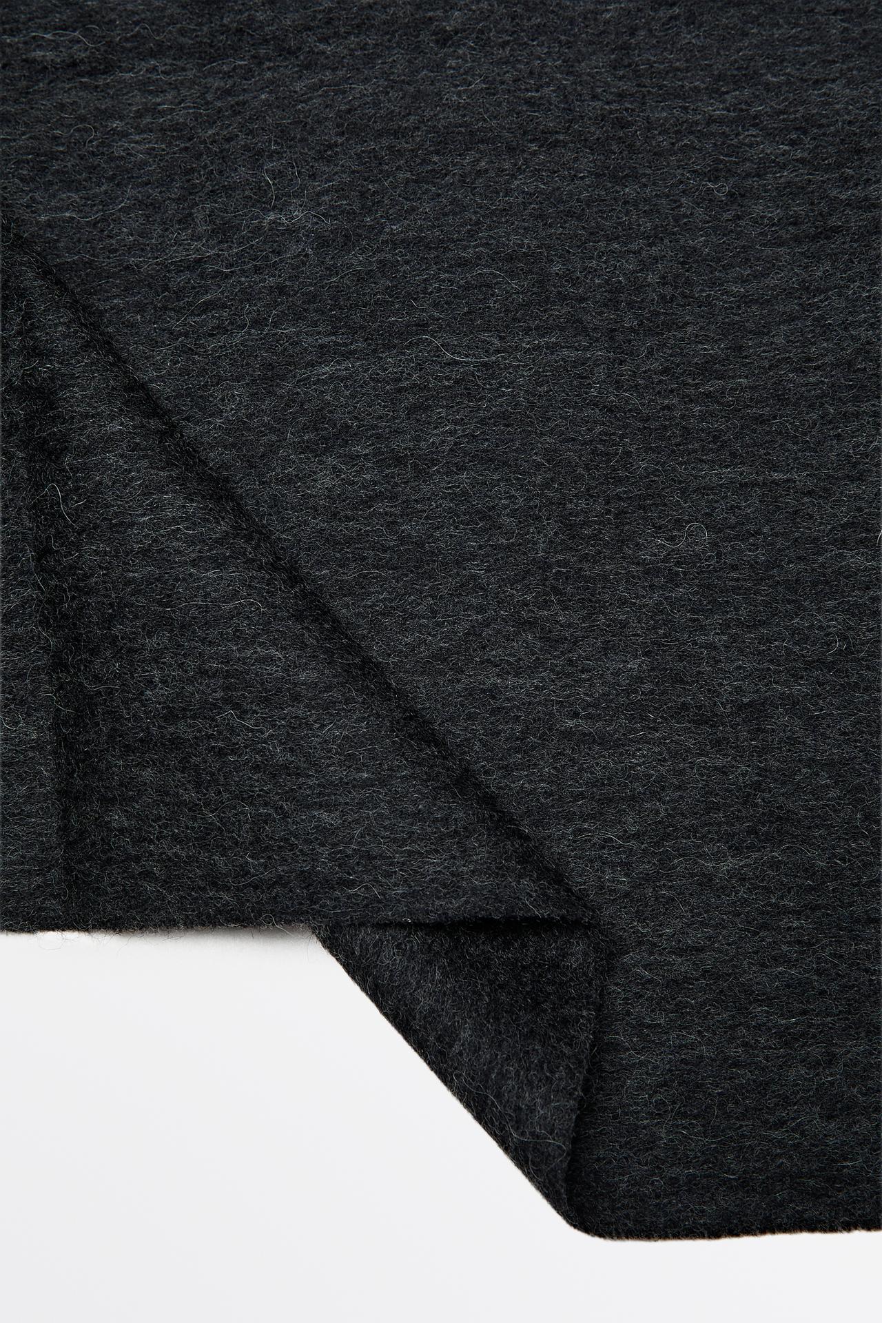 Wool blend scarf with fringing — ANTHRACITE GREY