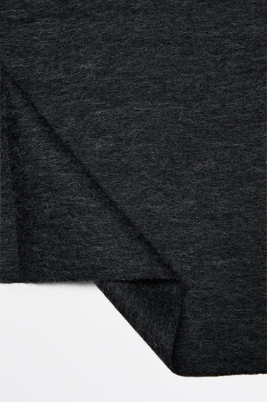 Wool blend scarf with fringing — ANTHRACITE GREY 5
