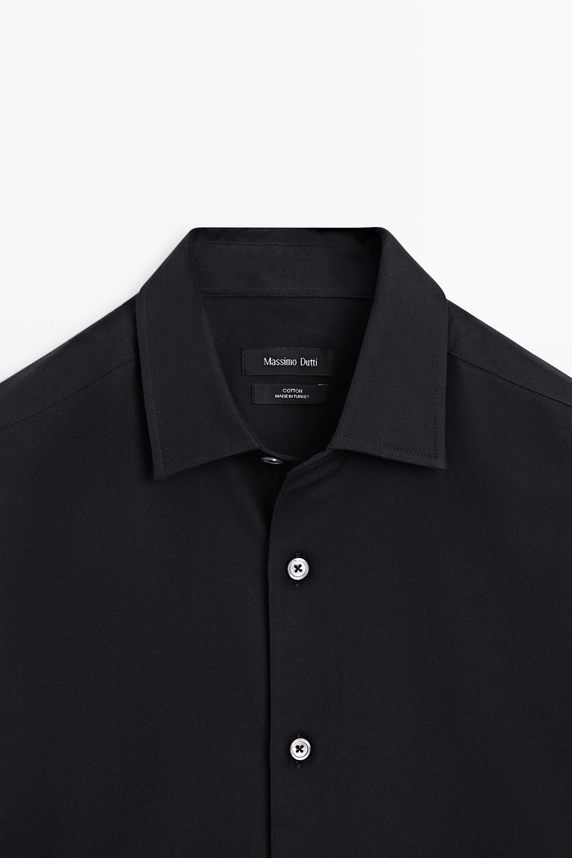 100% Cotton Twill Regular Fit Shirt — NAVY BLUE