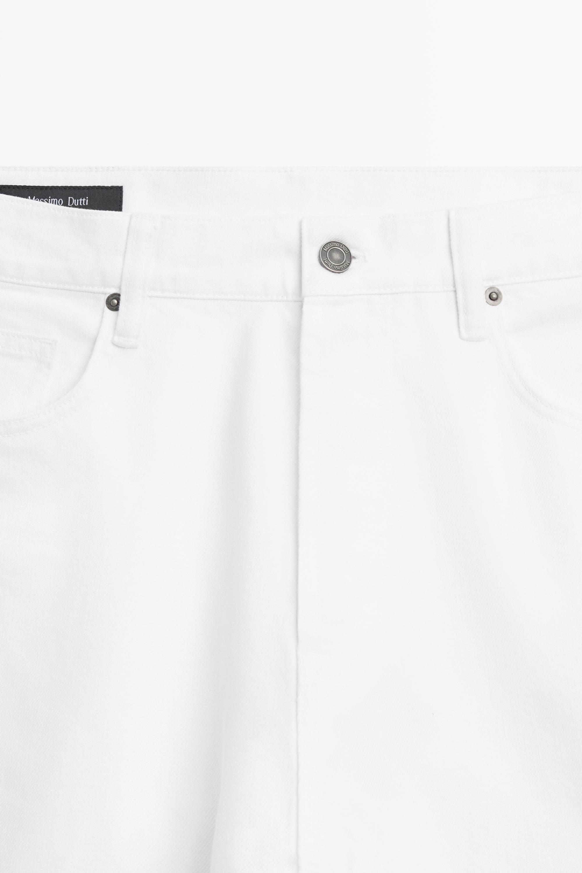 Straight-leg denim-effect pants — WHITE