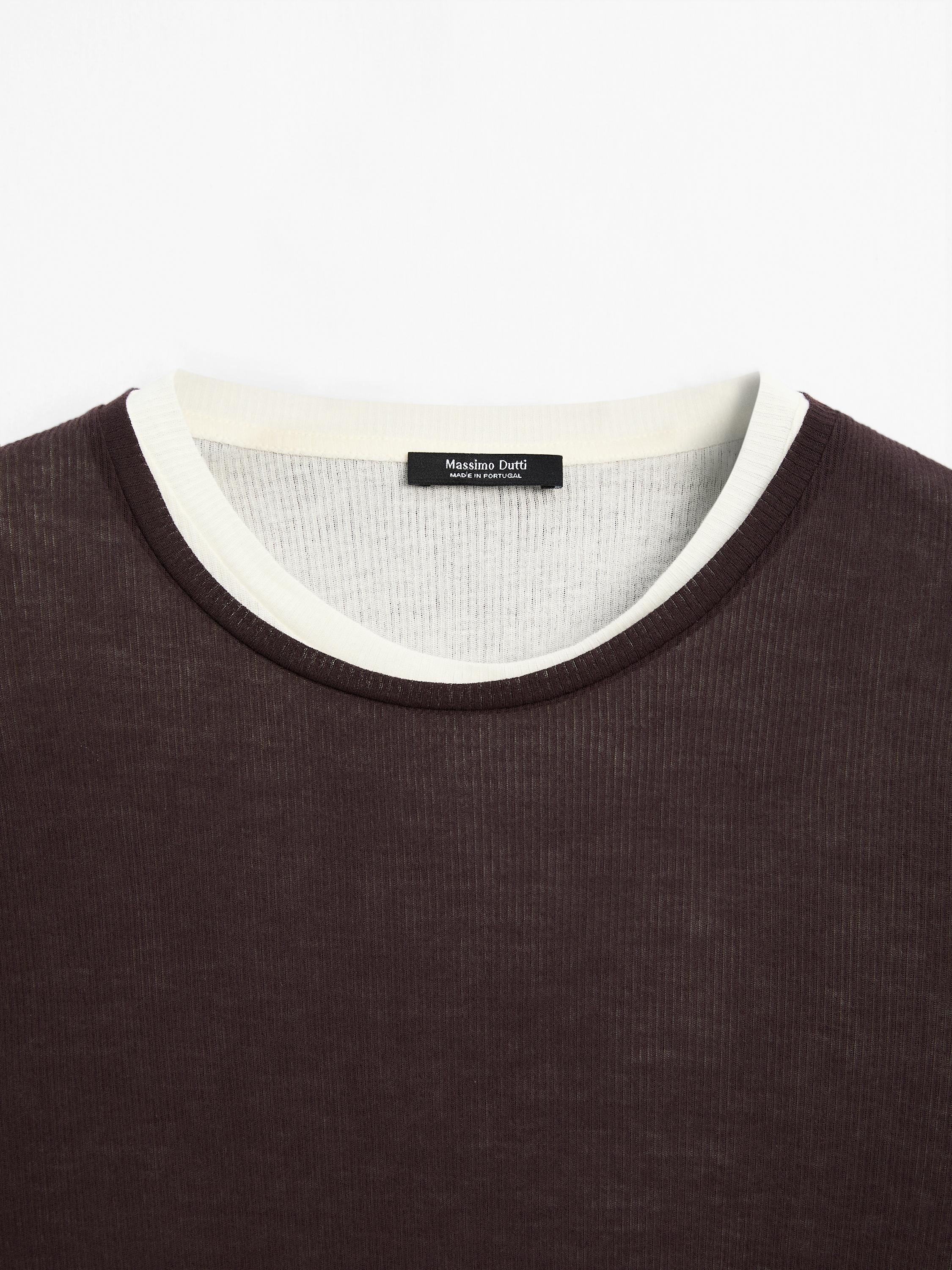Massimo Dutti【NEW】Double-layer T-shirt with wavy trims 06813755700-c.jpg?ts=1735304419245