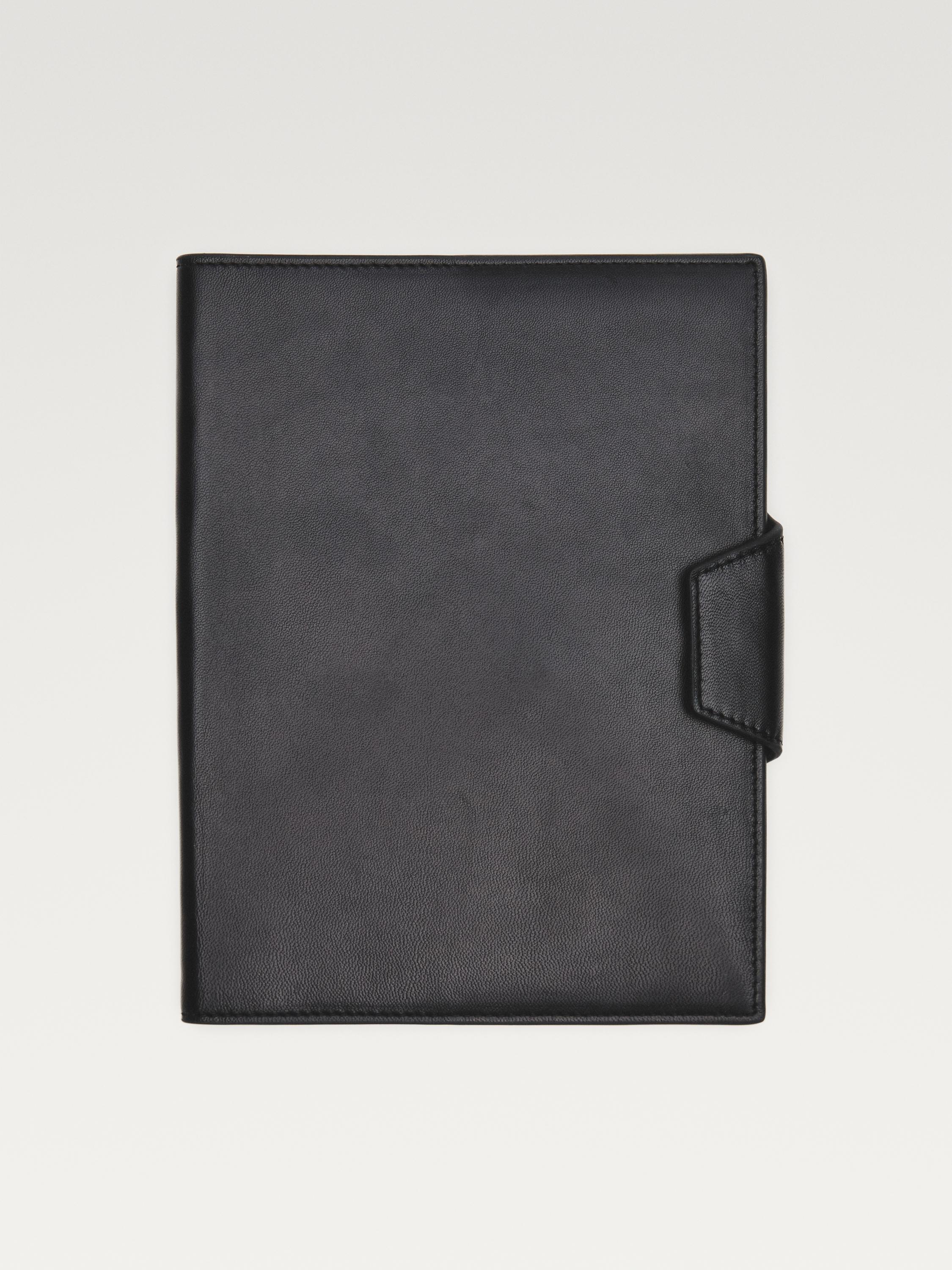 Nappa leather notebook cover — BLACK