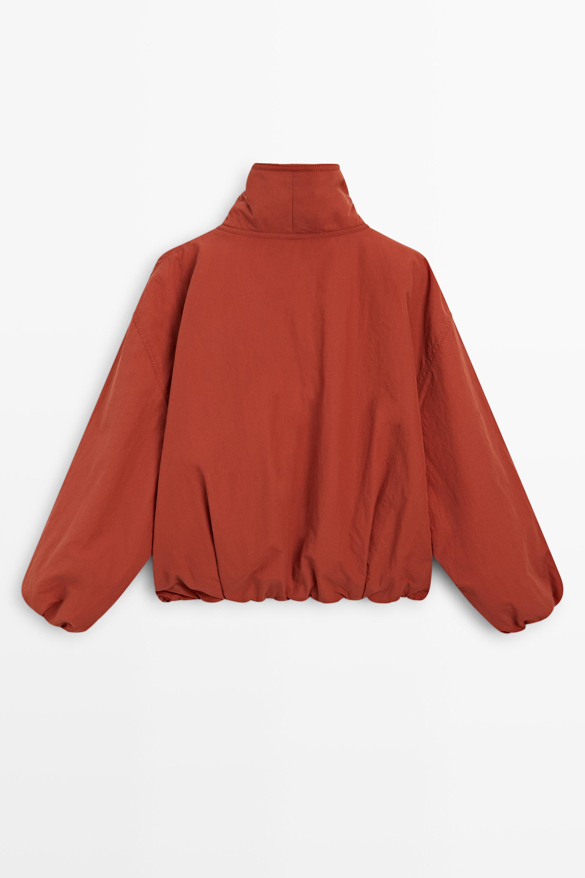 Quilted bomber jacket with side button — PINK
