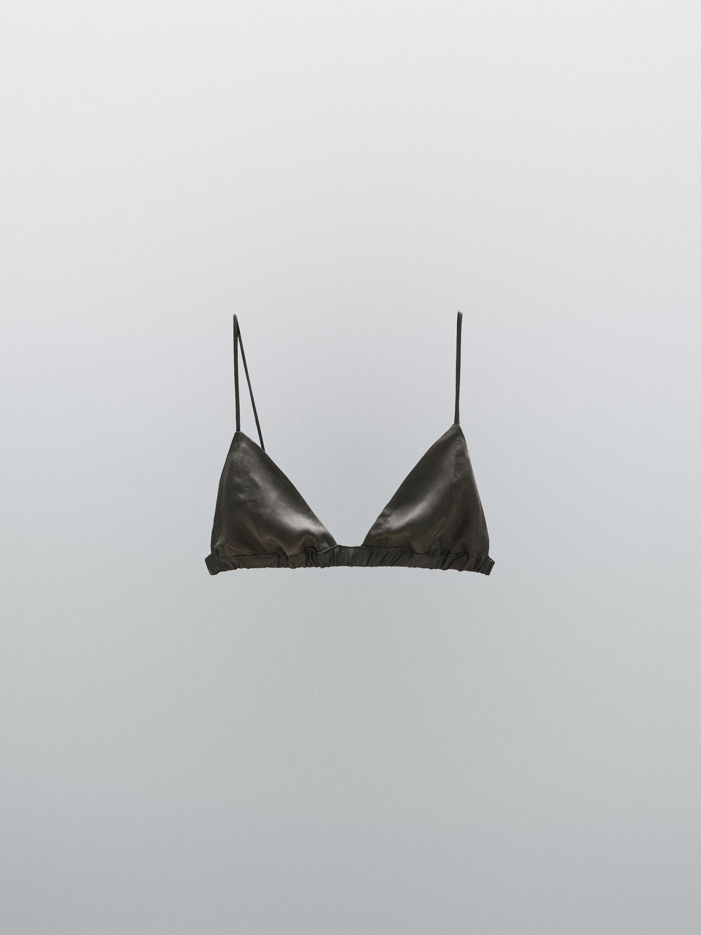 Reggiseno triangolo satinato dettaglio elastico - studio