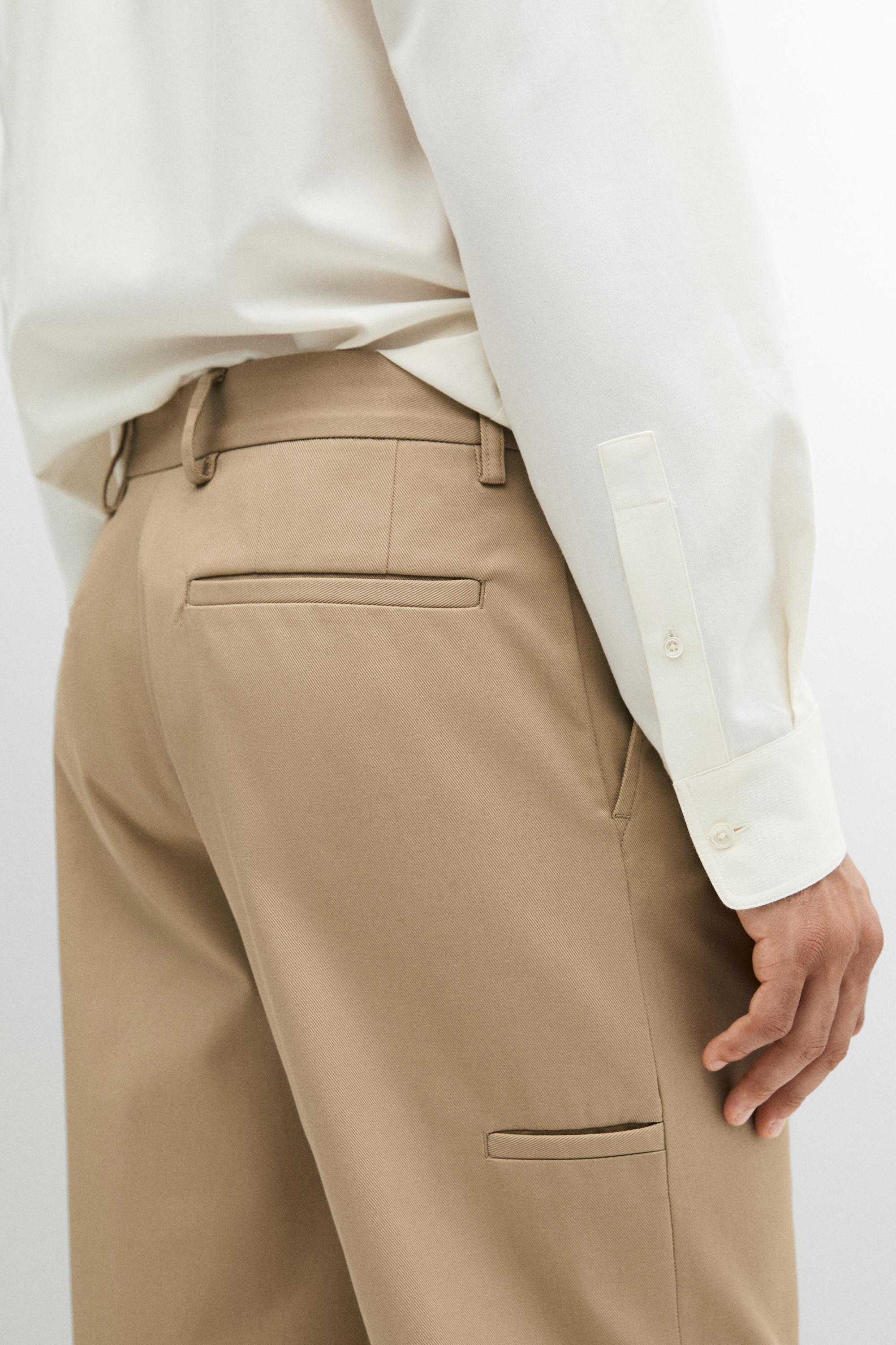 Cotton blend straight-leg pants — OCHRE