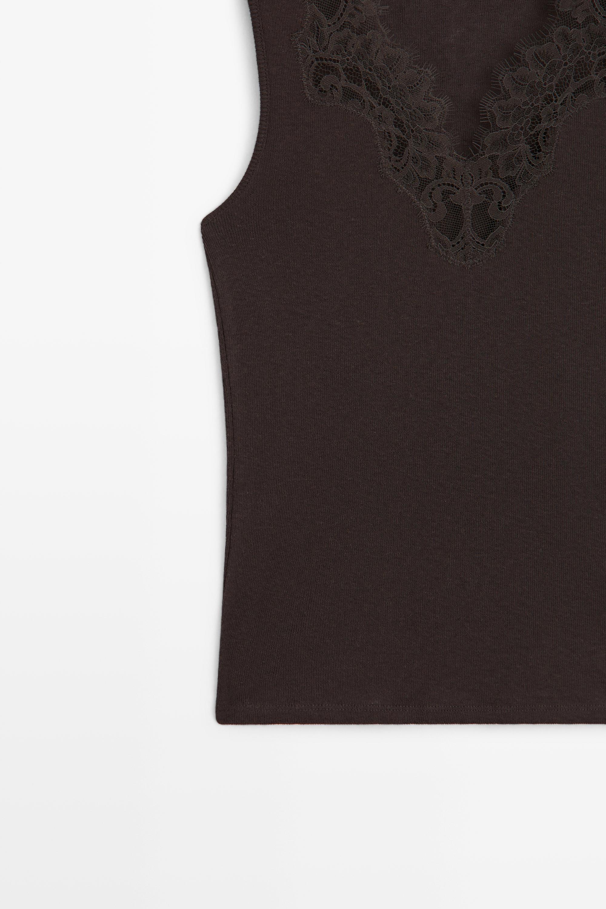 Cotton/cashmere blend camisole top - thumbnail 4
