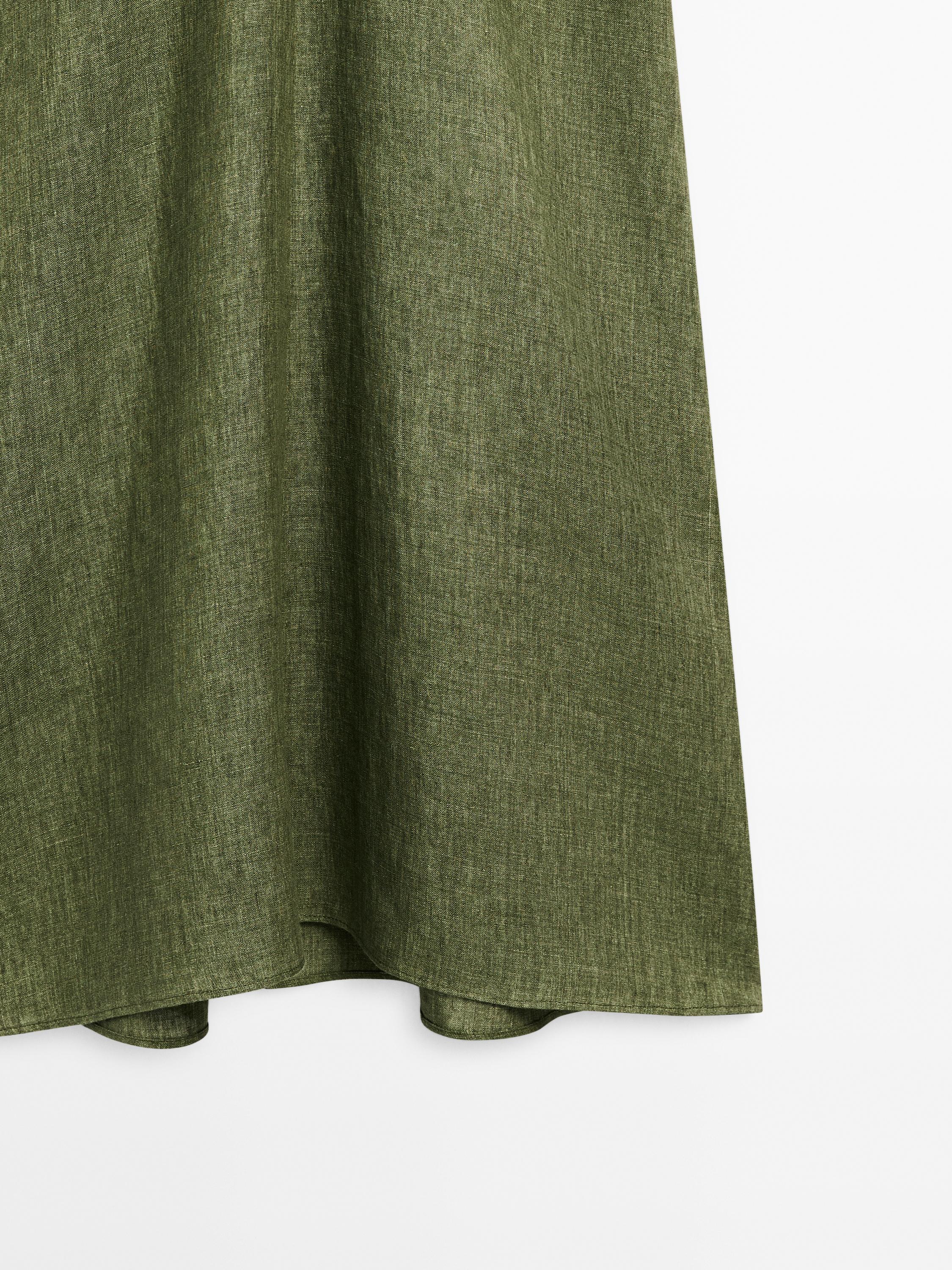 Short sleeve linen midi dress