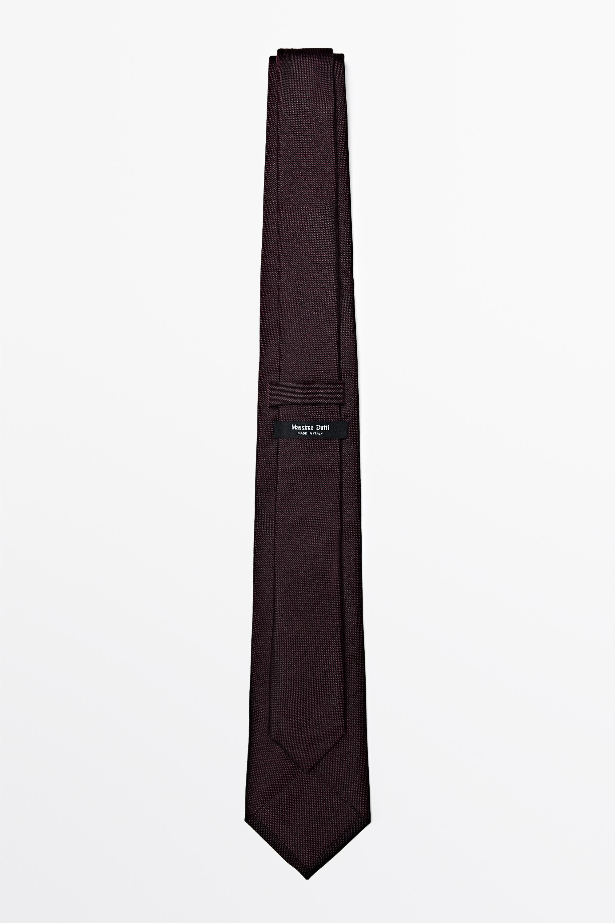 100% silk textured tie — BURGUNDY