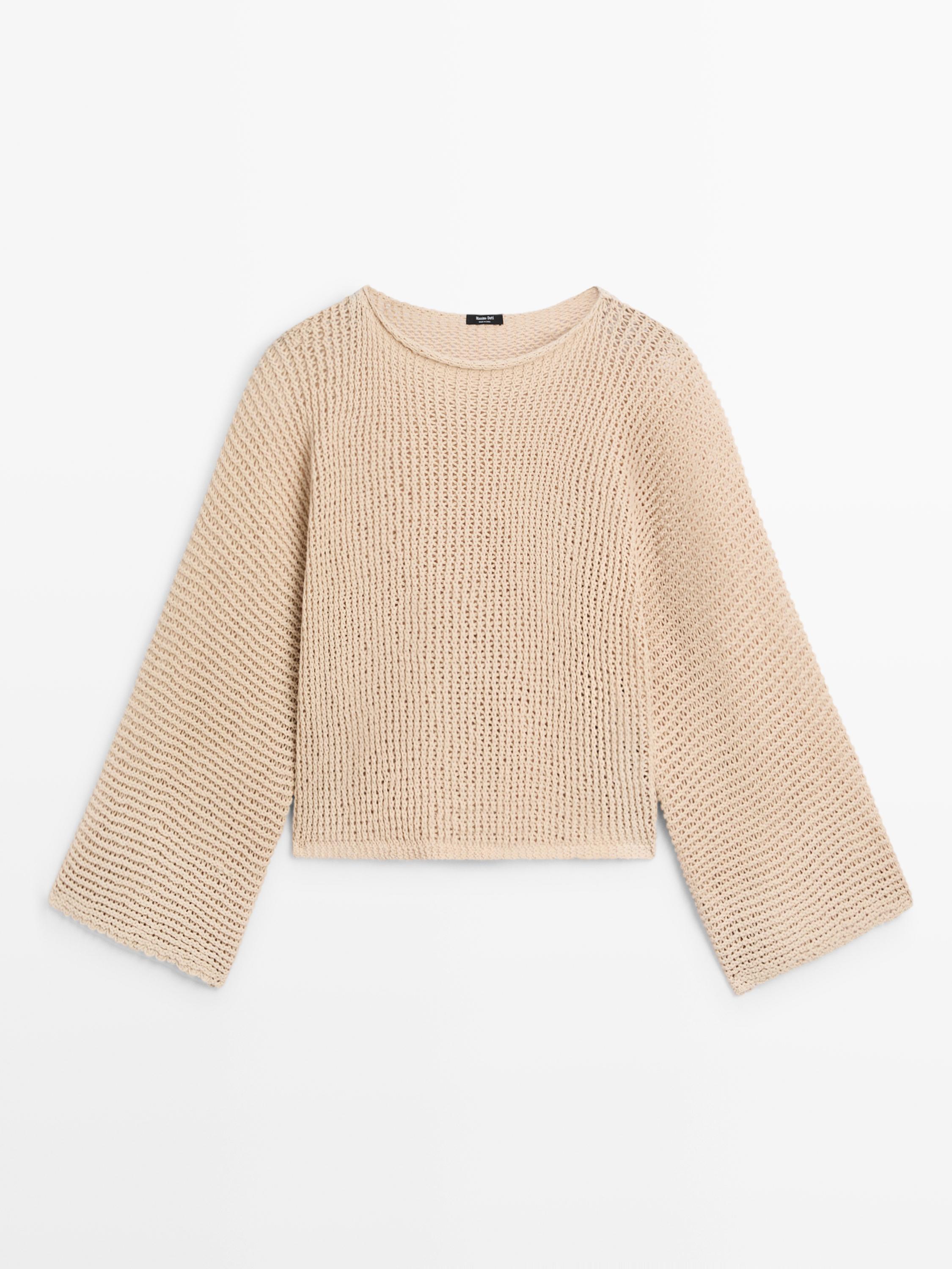 100% cotton cutwork sweater