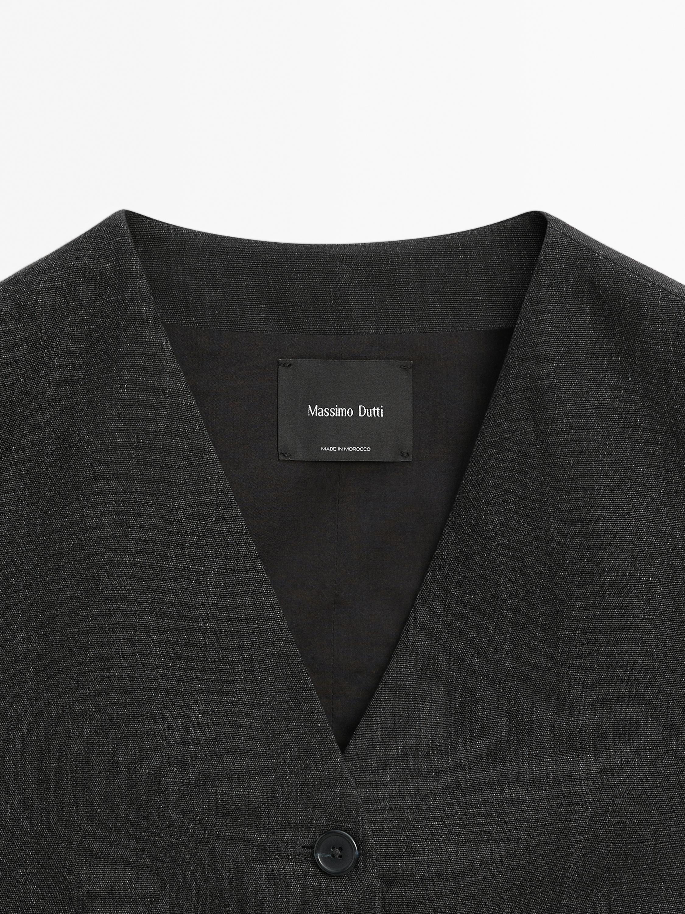 100% linen melange waistcoat