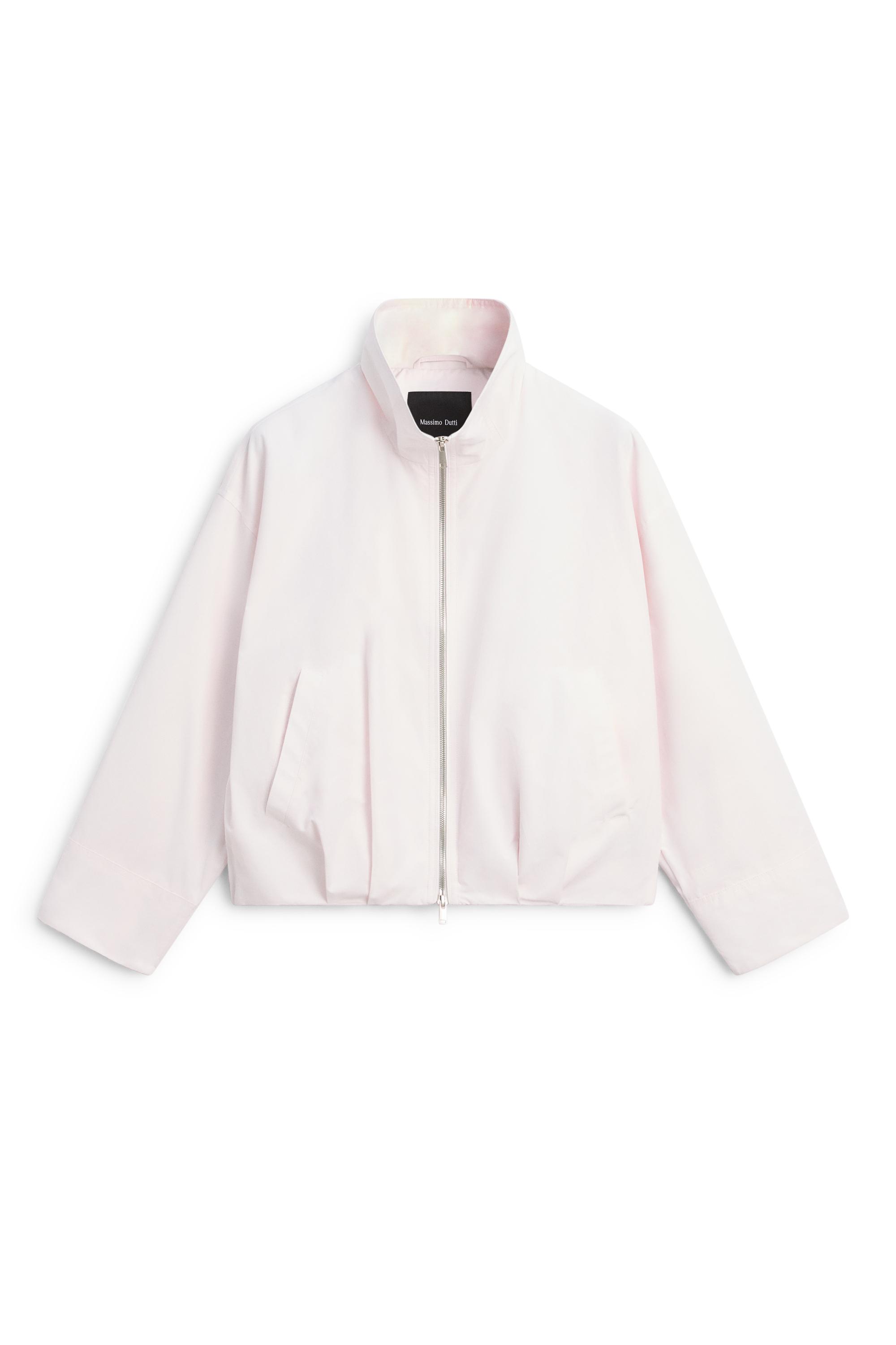 High-neck bomber jacket — ROSE PINK