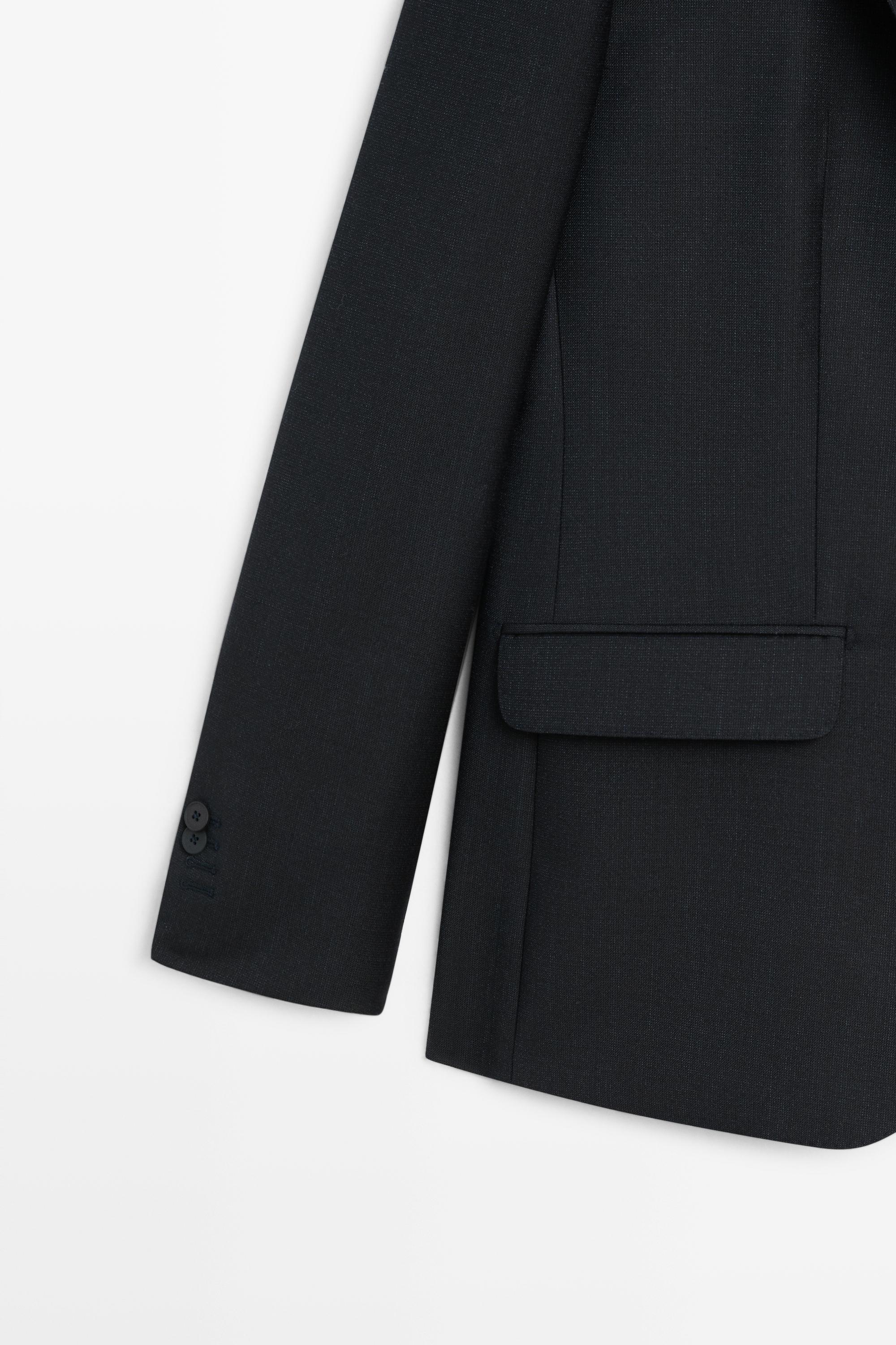 100% Wool Suit Blazer — NAVY BLUE