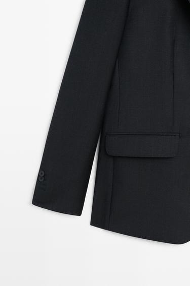 100% Wool Suit Blazer — NAVY BLUE 7