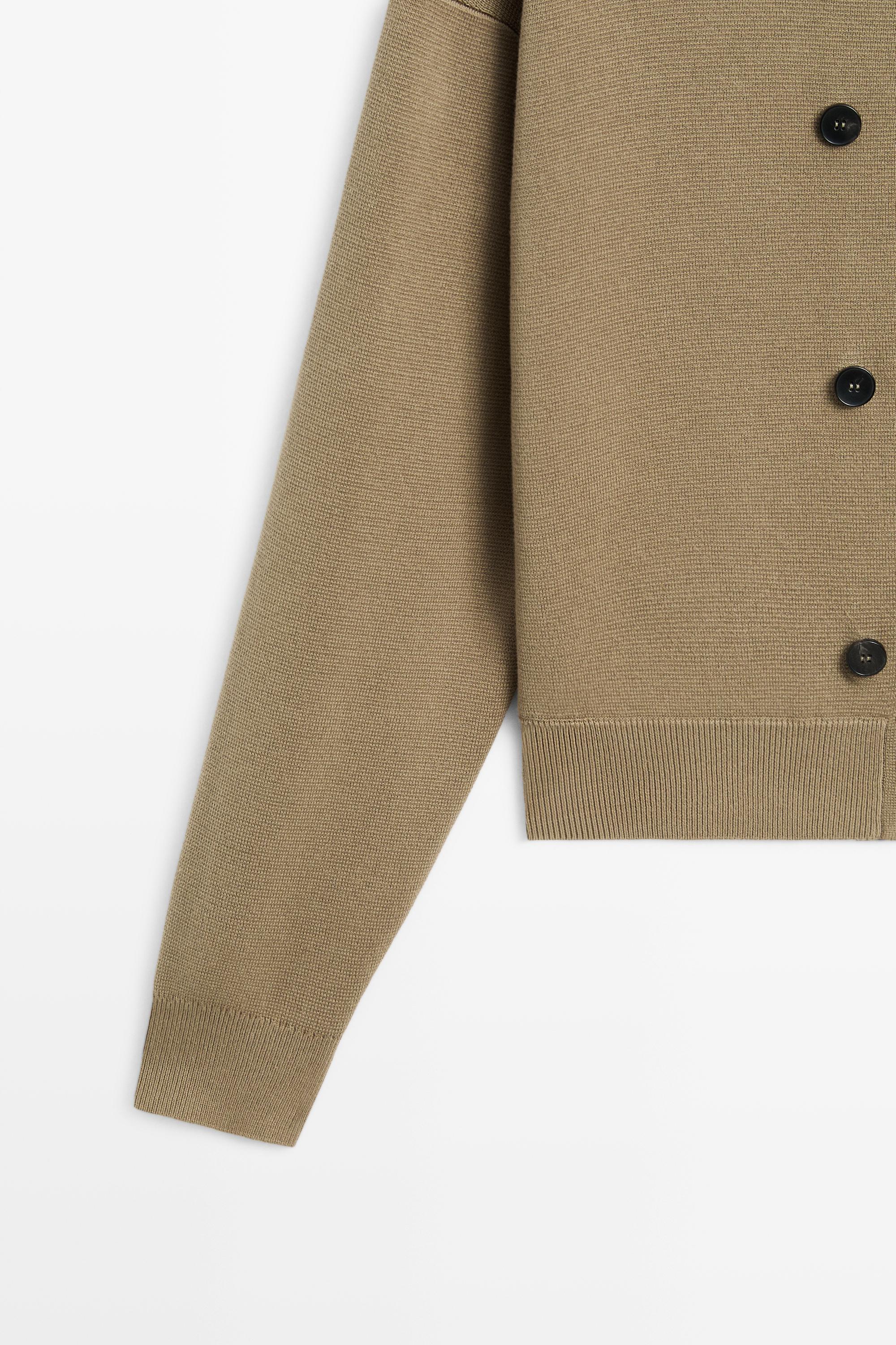 100% cotton double-breasted cardigan — Washed