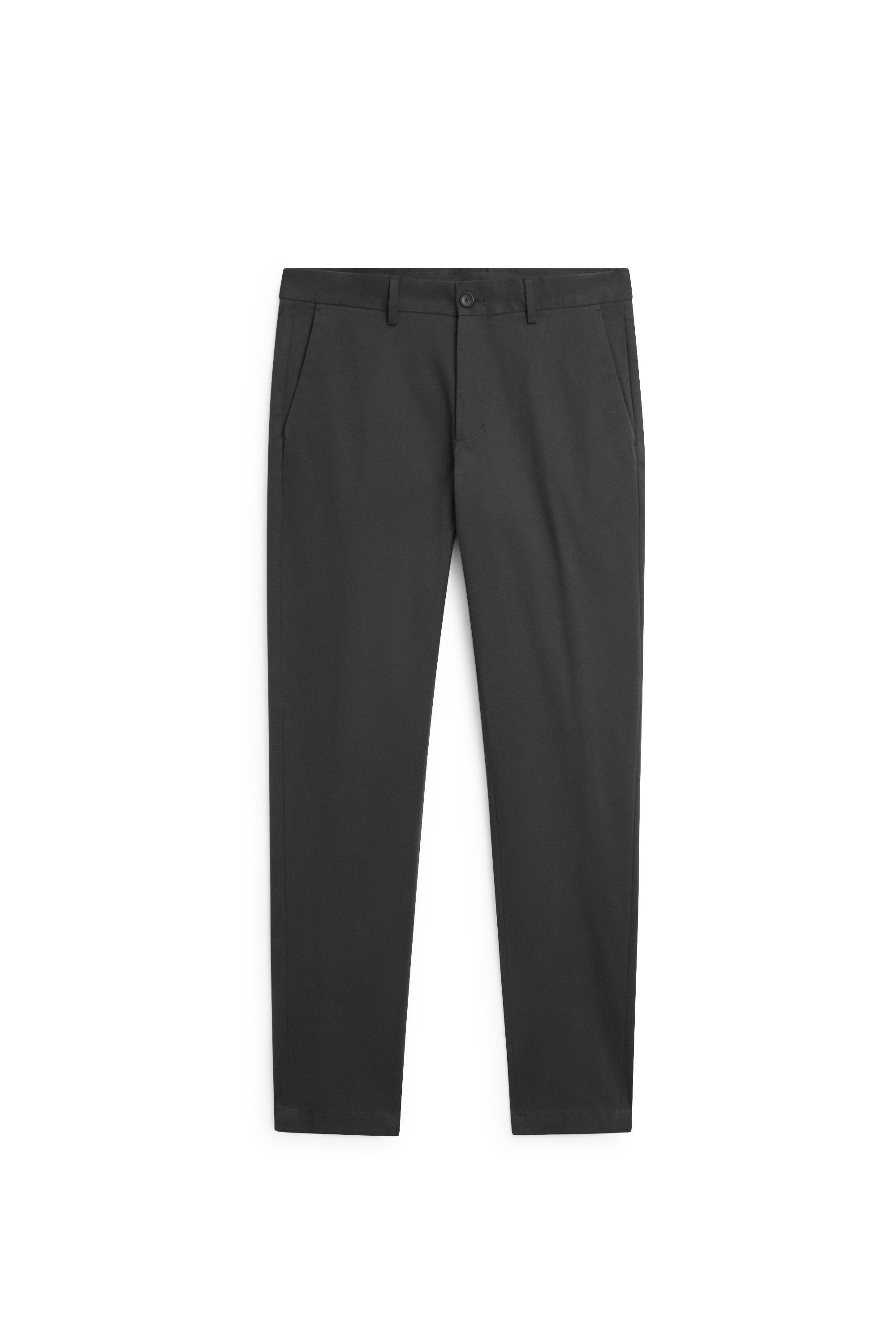 Cotton blend slim fit pants — GREY