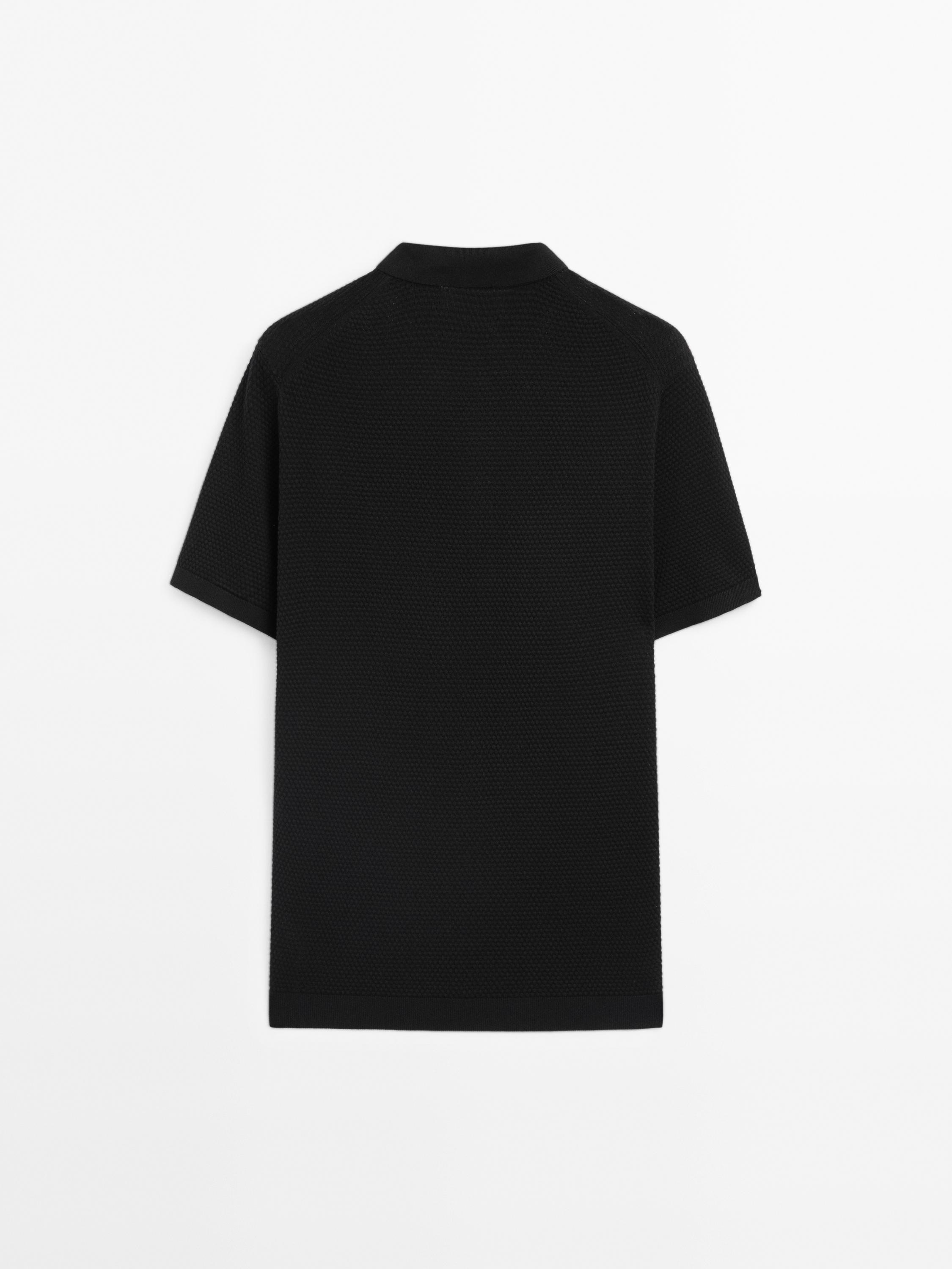 100% cotton knit polo sweater