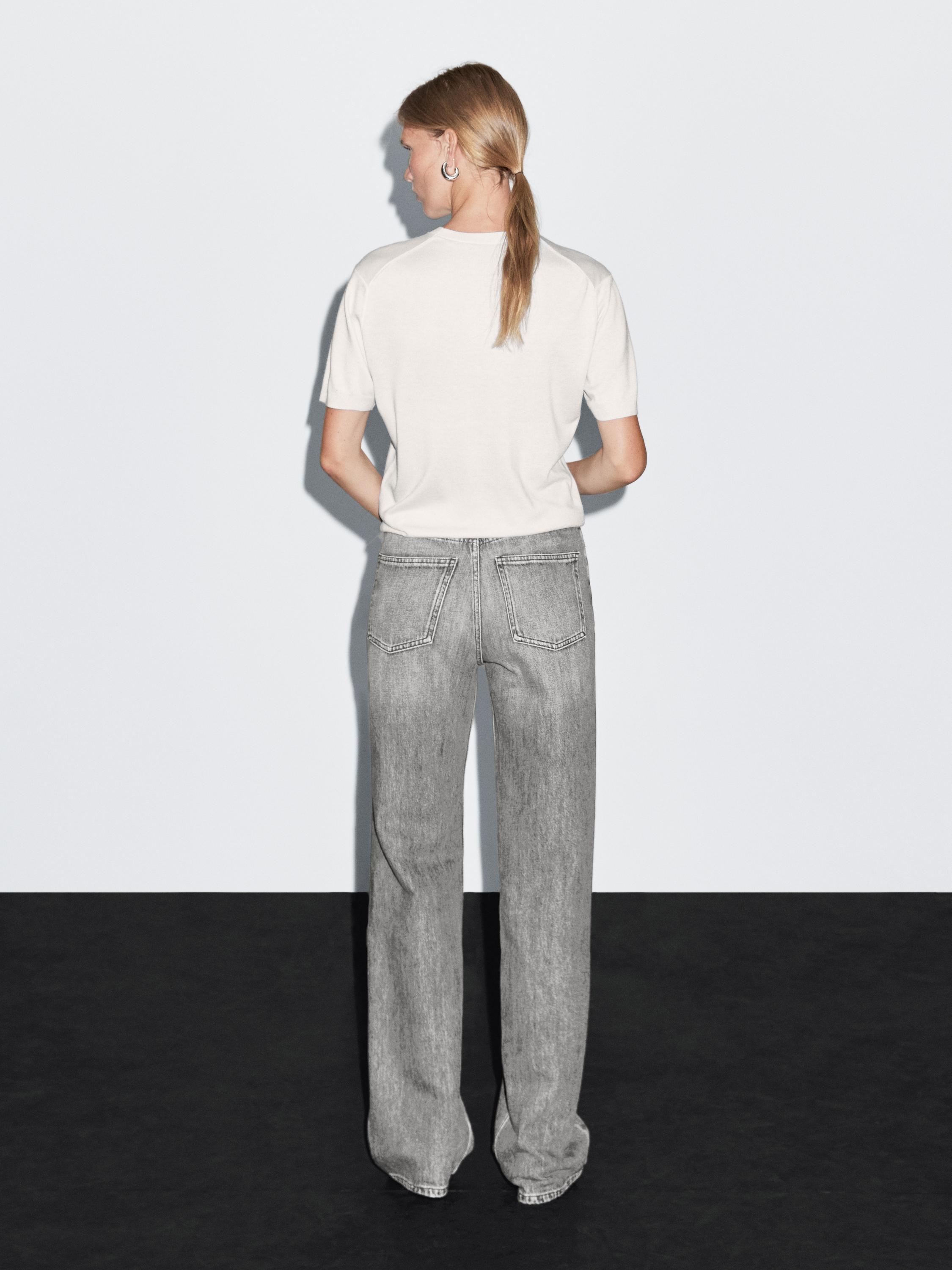 Wide-Leg-Jeans mit hohem Bund