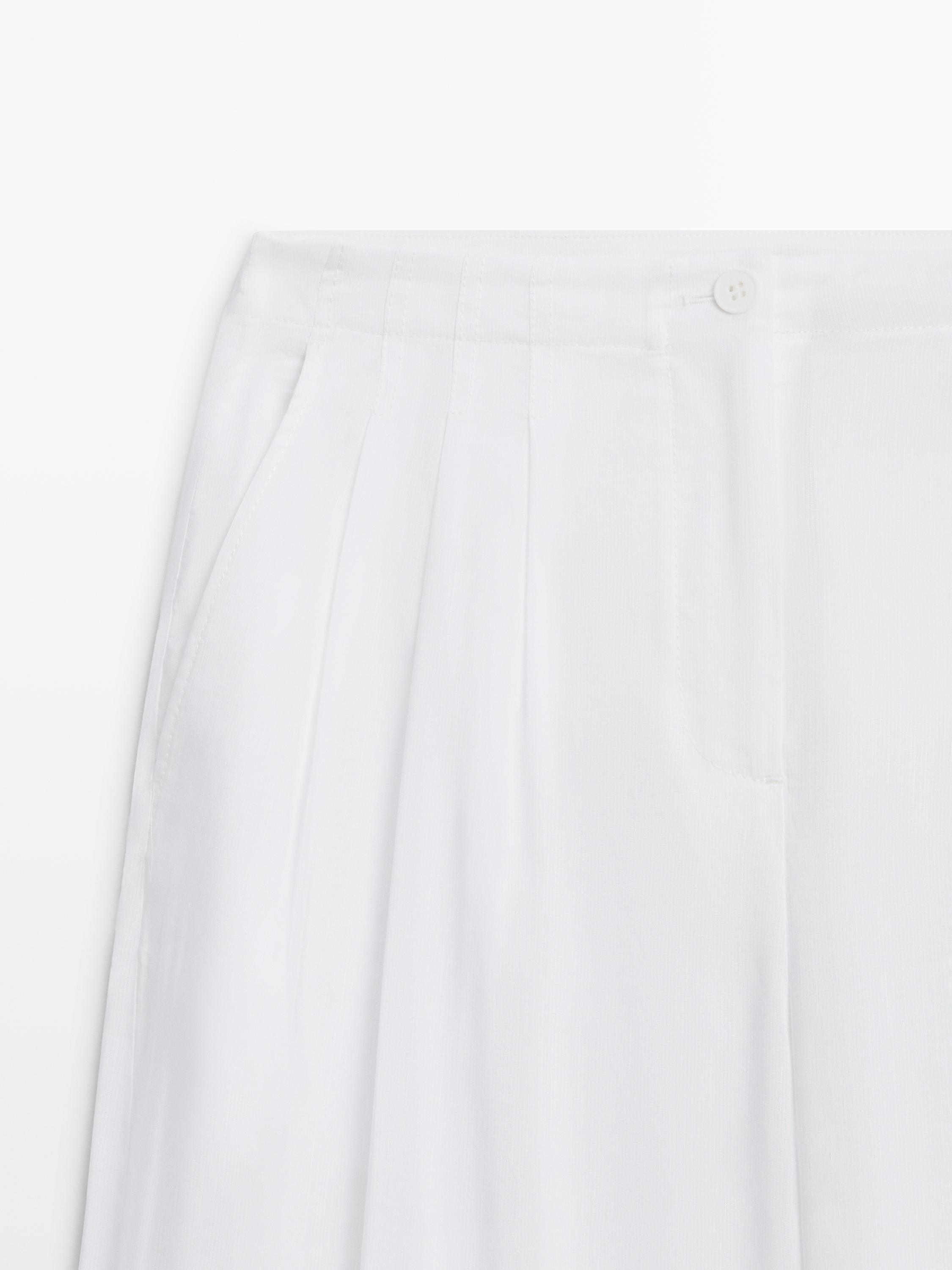 Flowing linen blend trousers