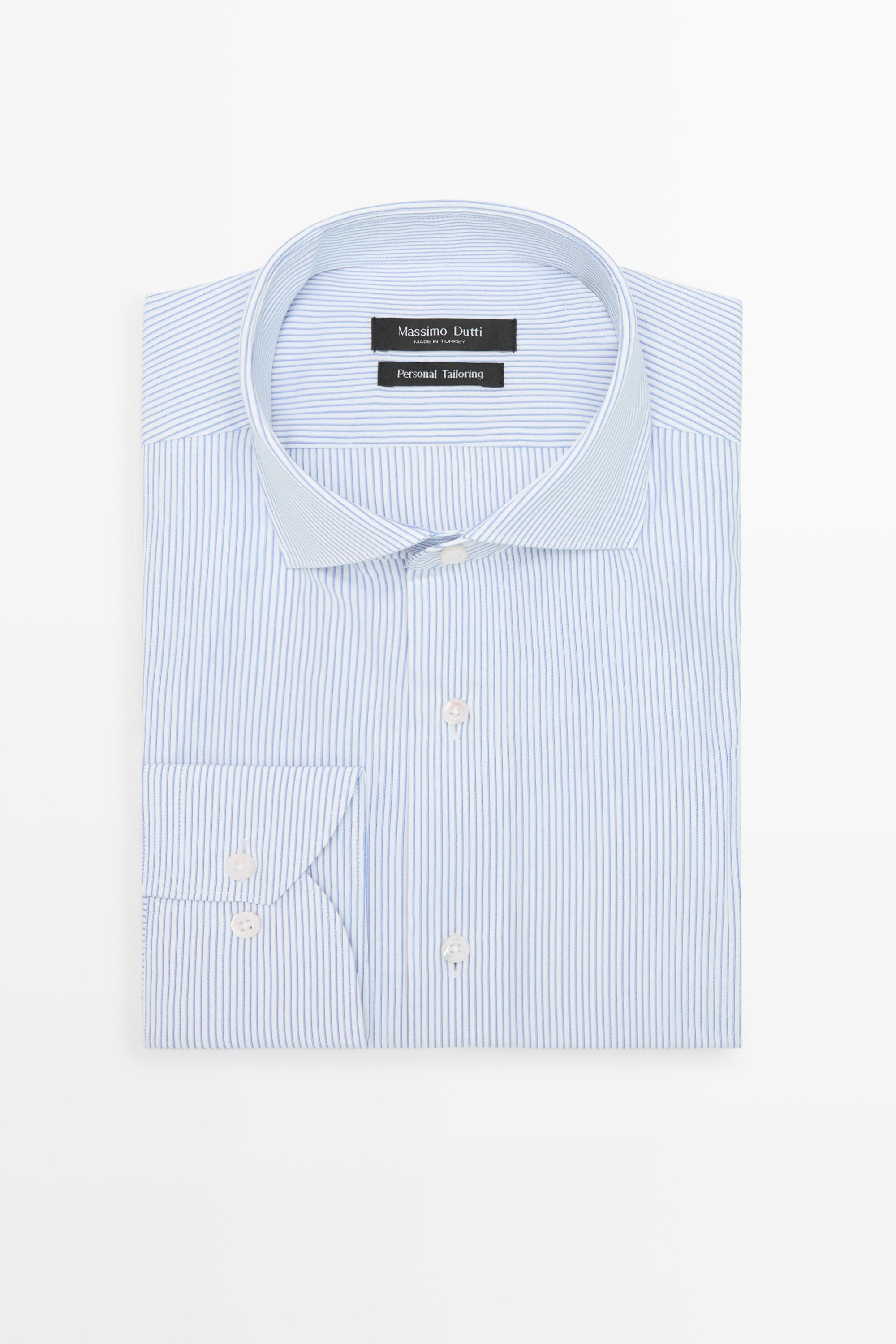 100% Cotton Striped Shirt — WHITE