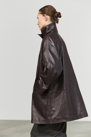 Nappa leather jacket with pocket detail — BROWN 5